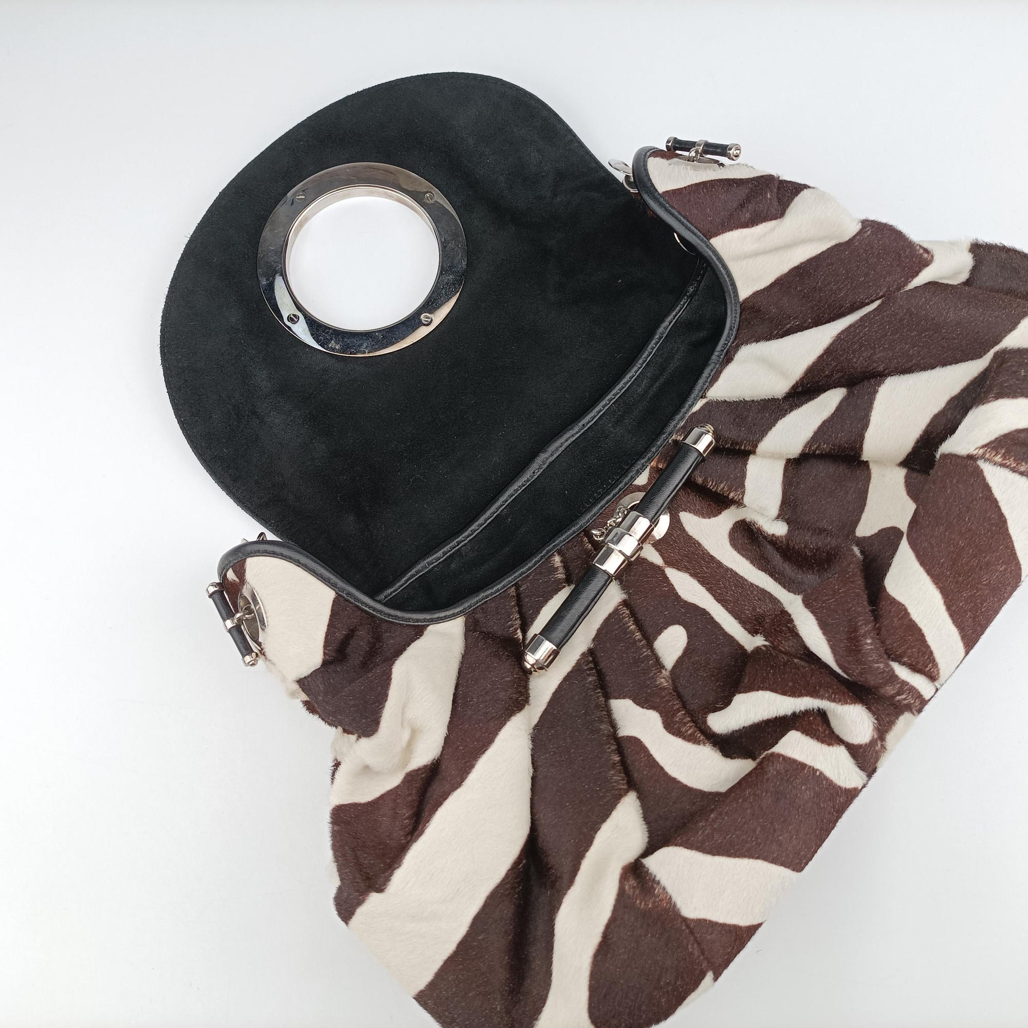 Pre-owned Christian Dior jazz club Brown×Ivory×Black ponyhair  shoulderbag | stylenewstar