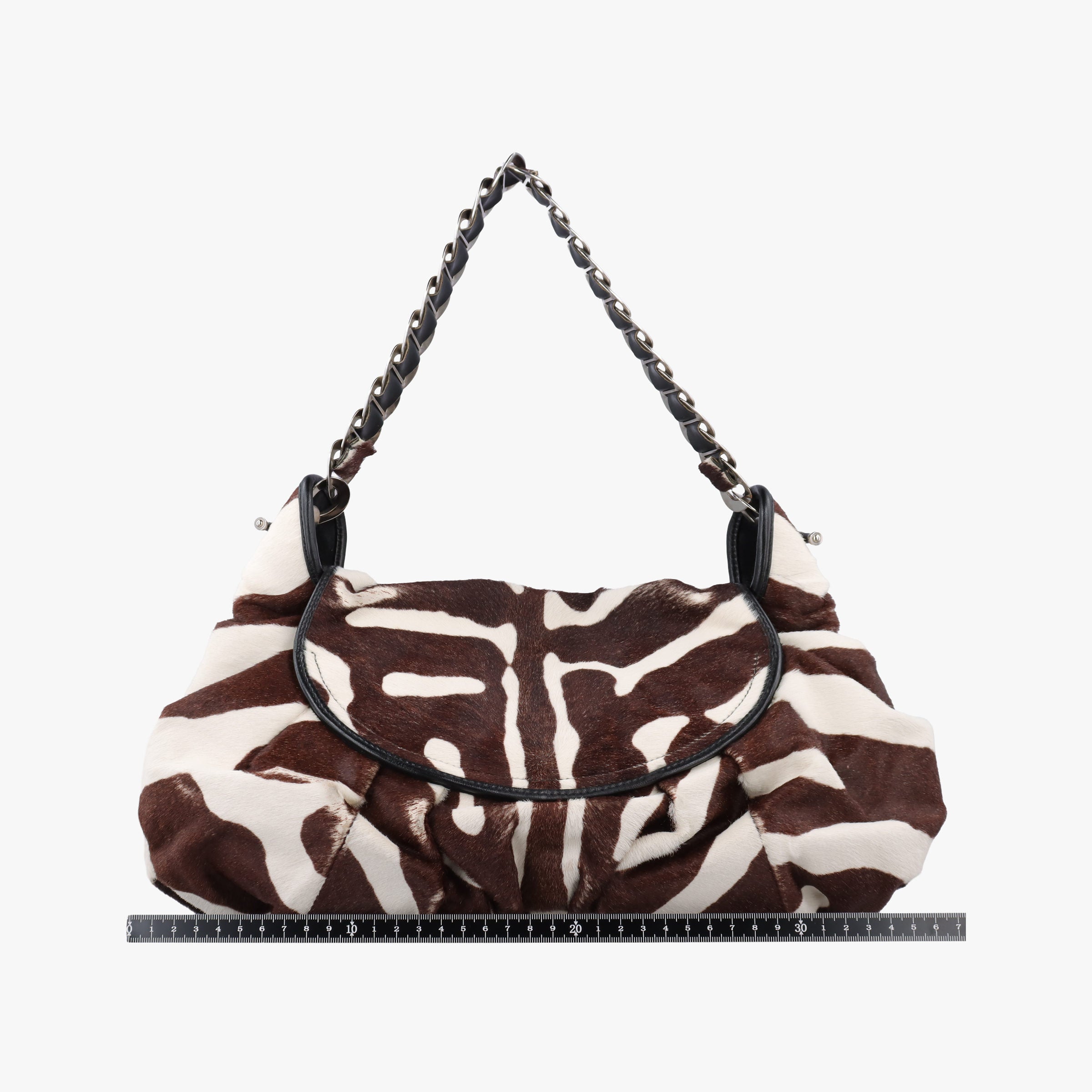 Pre-owned Christian Dior jazz club Brown×Ivory×Black ponyhair  shoulderbag | stylenewstar