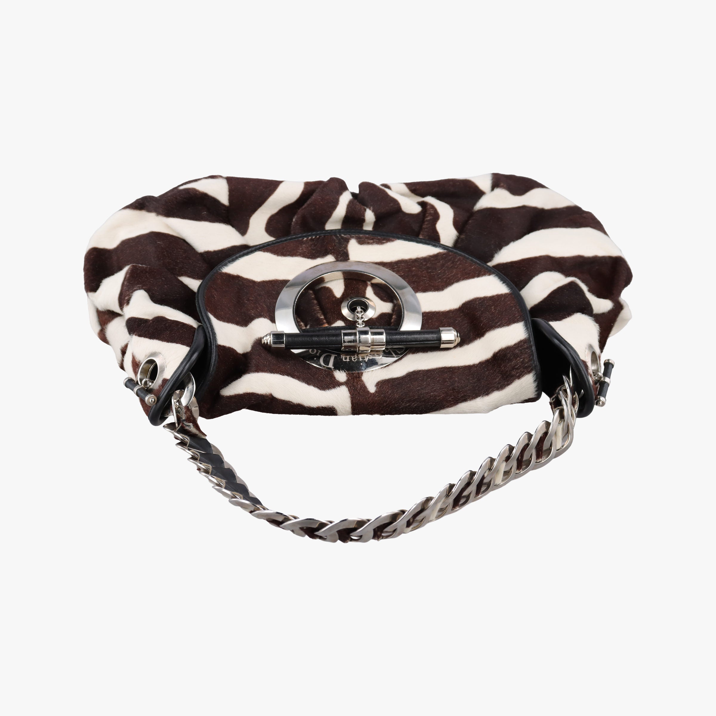 Pre-owned Christian Dior jazz club Brown×Ivory×Black ponyhair  shoulderbag | stylenewstar