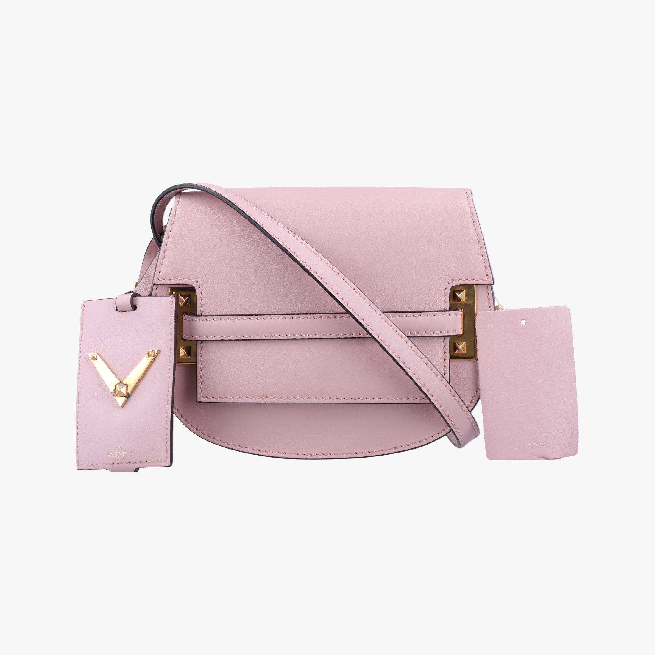 Pre-owned Valentino My Rockstud Pink Leather  shoulderbag | stylenewstar