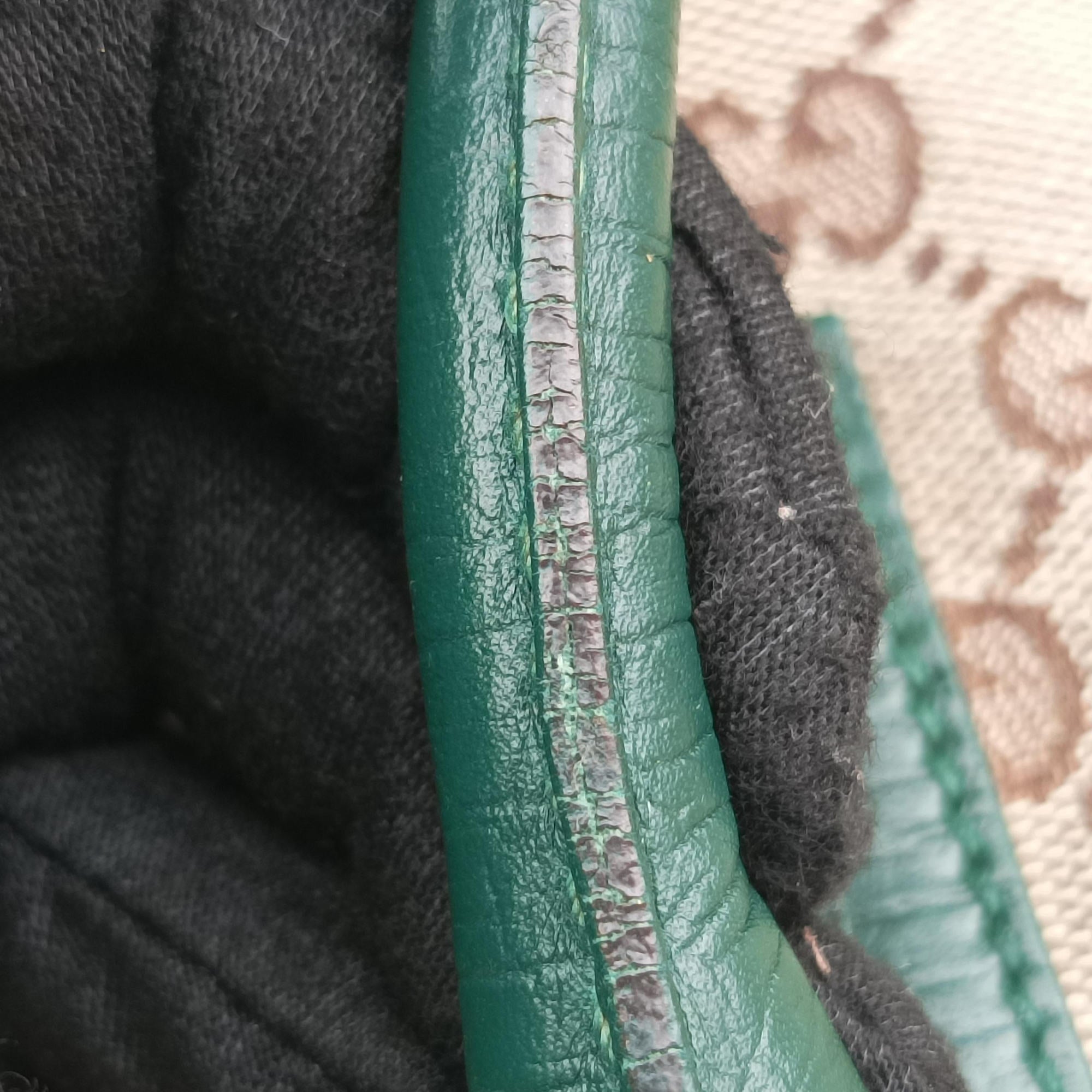 Pre-owned Gucci Horsebit Hasler Green × Brown GGCanvas×Leather 137475 handbag | stylenewstar