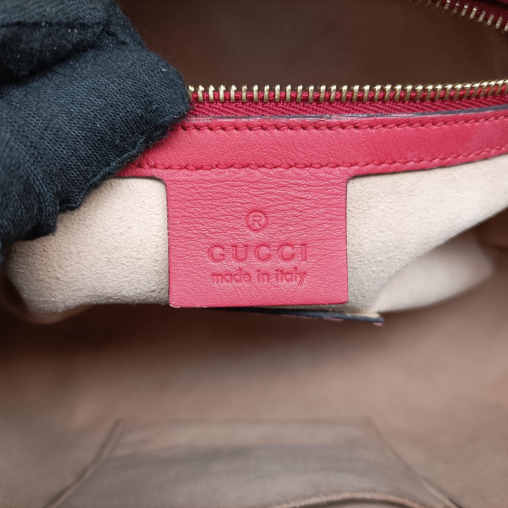 Pre-owned Gucci GG SUPREME Beige×Multicolour PVC coated canvas×Leather 409529 shoulderbag | stylenewstar