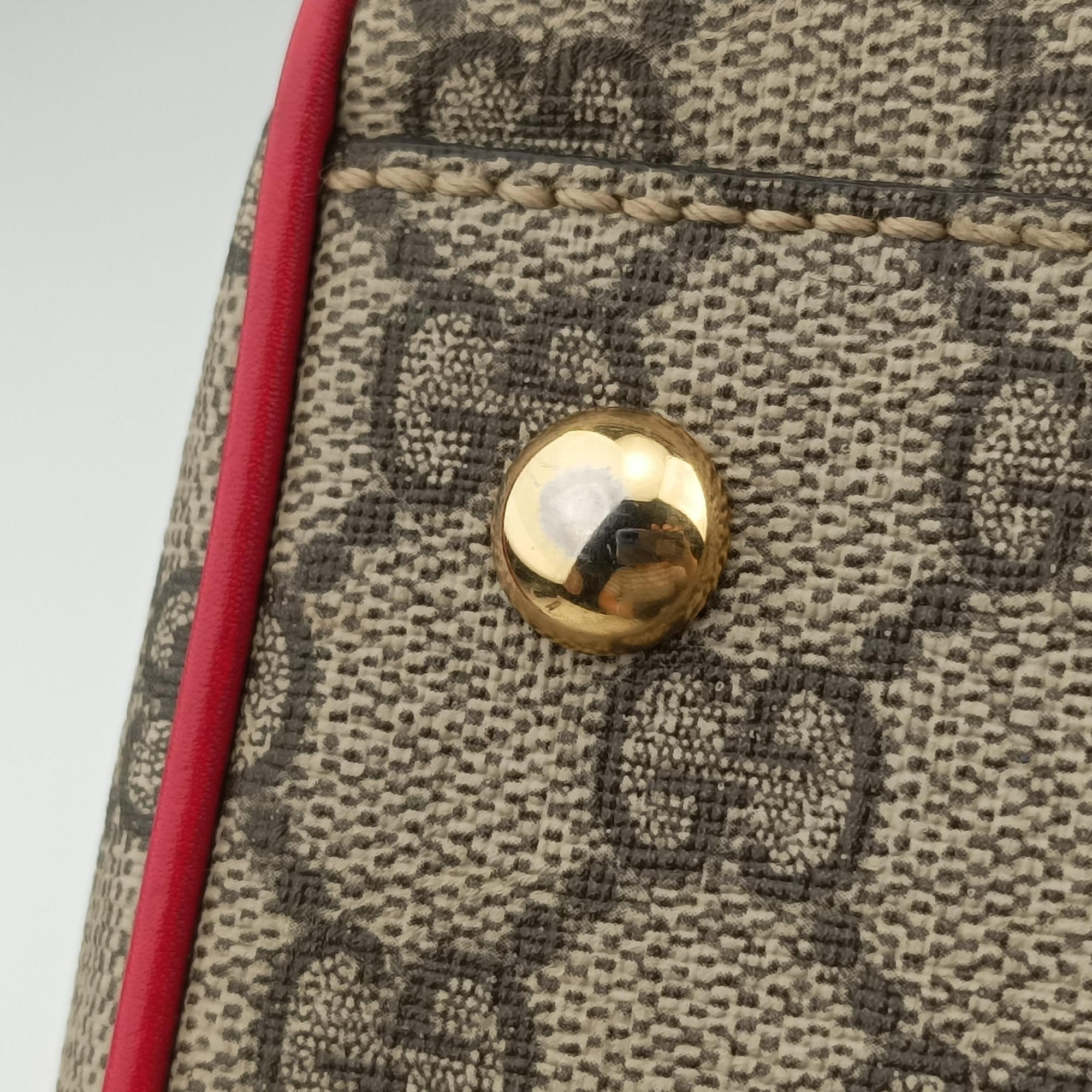 Pre-owned Gucci GG SUPREME Beige×Multicolour PVC coated canvas×Leather 409529 shoulderbag | stylenewstar