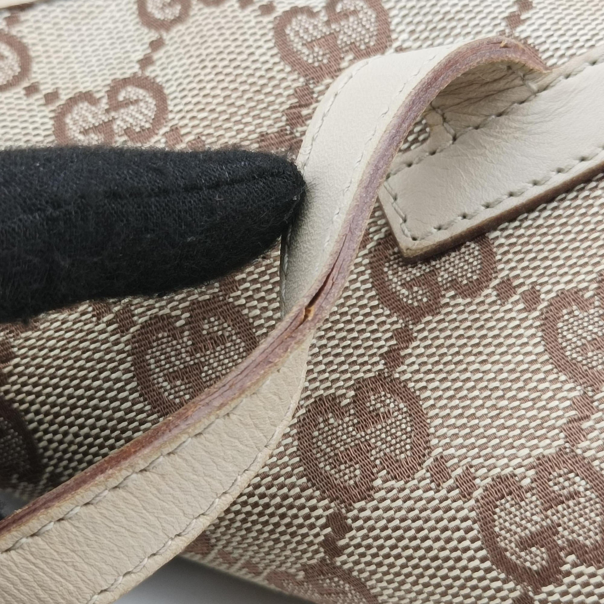Pre-owned Gucci Jackie Ivory × Beige canvas×leather 001.40 handbag | stylenewstar