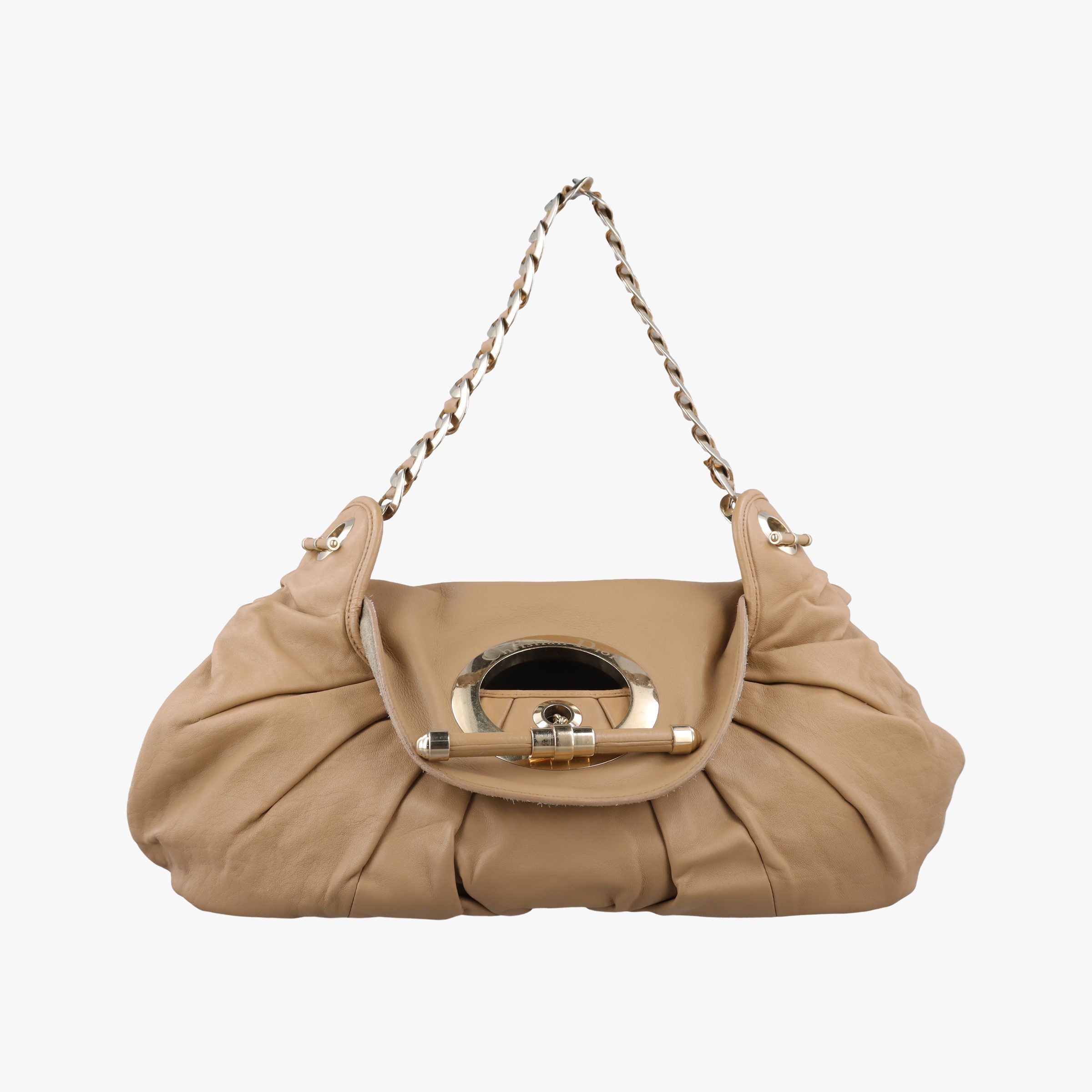 Pre-owned Christian Dior Jazz Club Beige leather  shoulderbag | stylenewstar