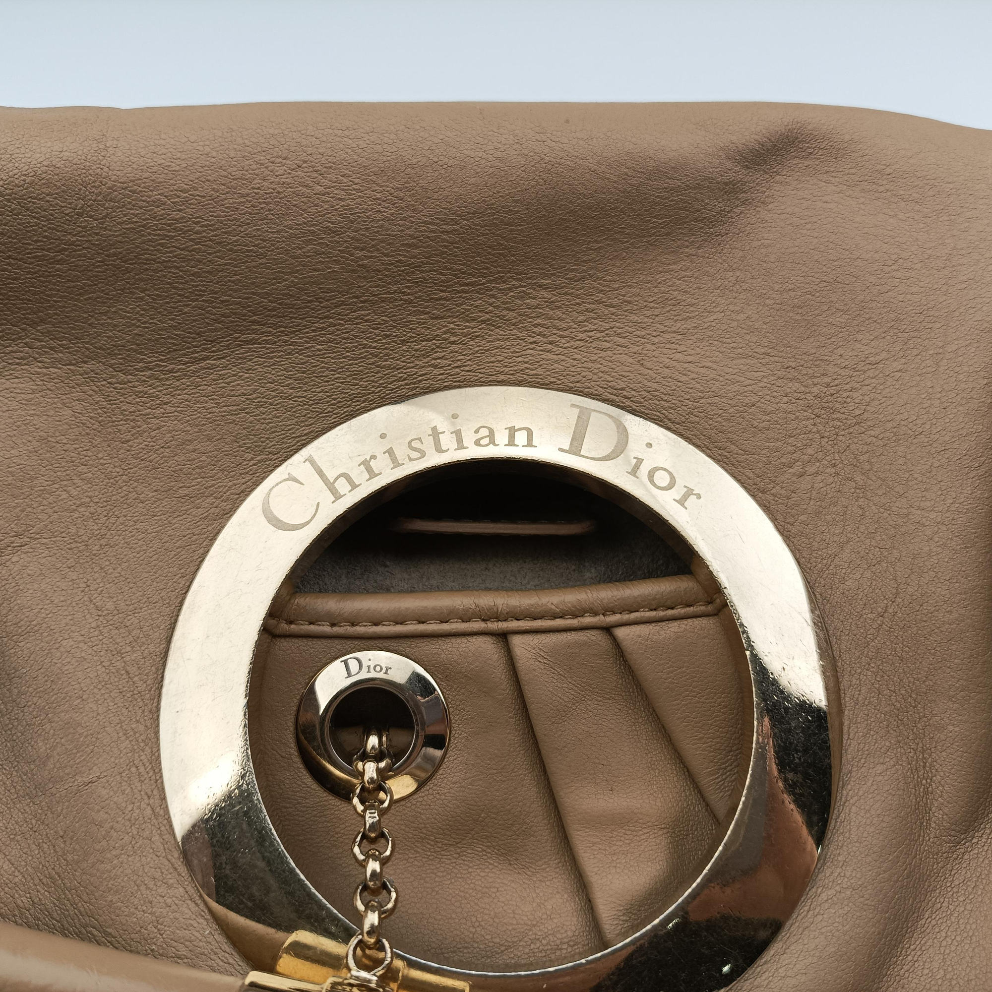 Pre-owned Christian Dior Jazz Club Beige leather  shoulderbag | stylenewstar