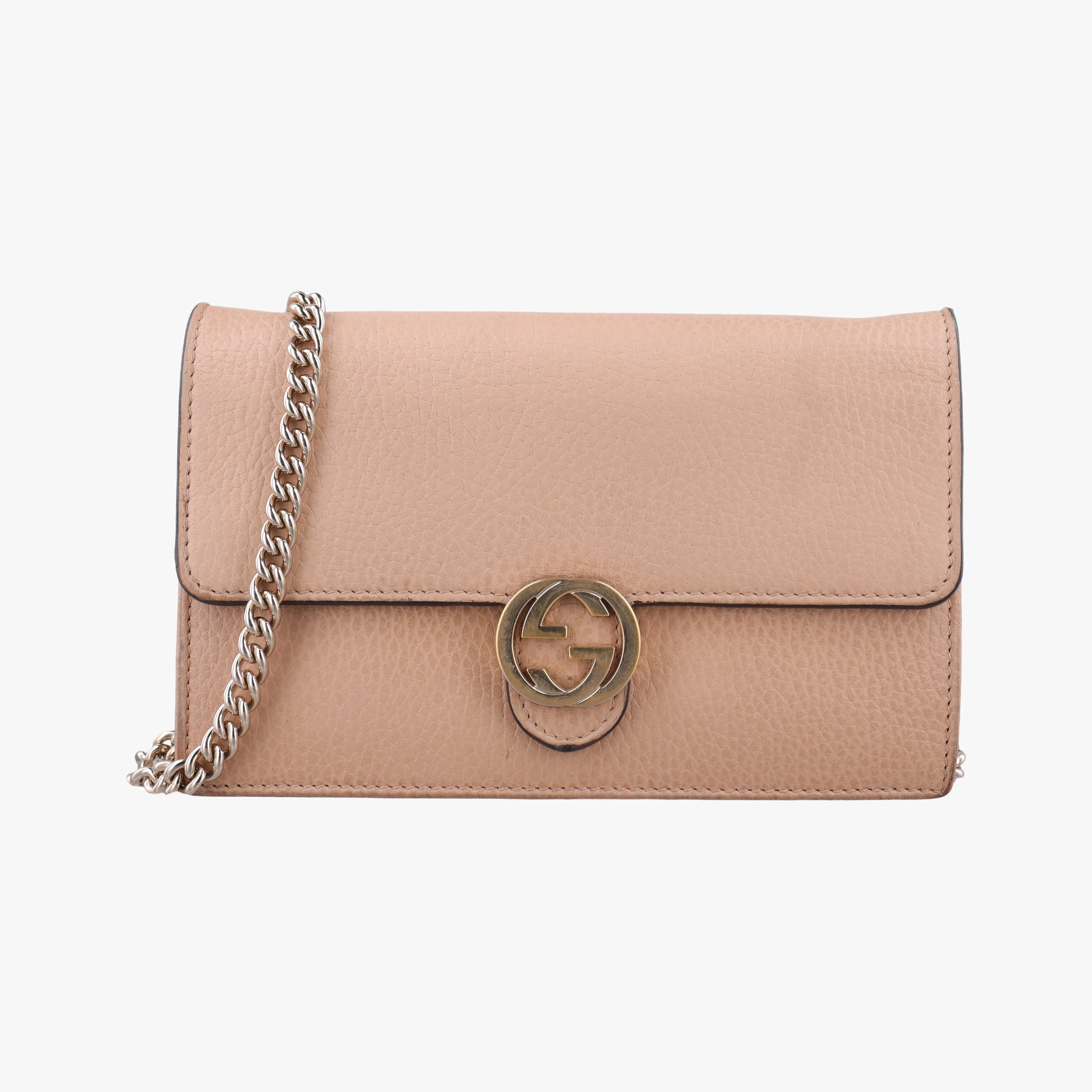 Pre-owned Gucci Interlocking G Beige  Leather 510314 shoulderbag | stylenewstar