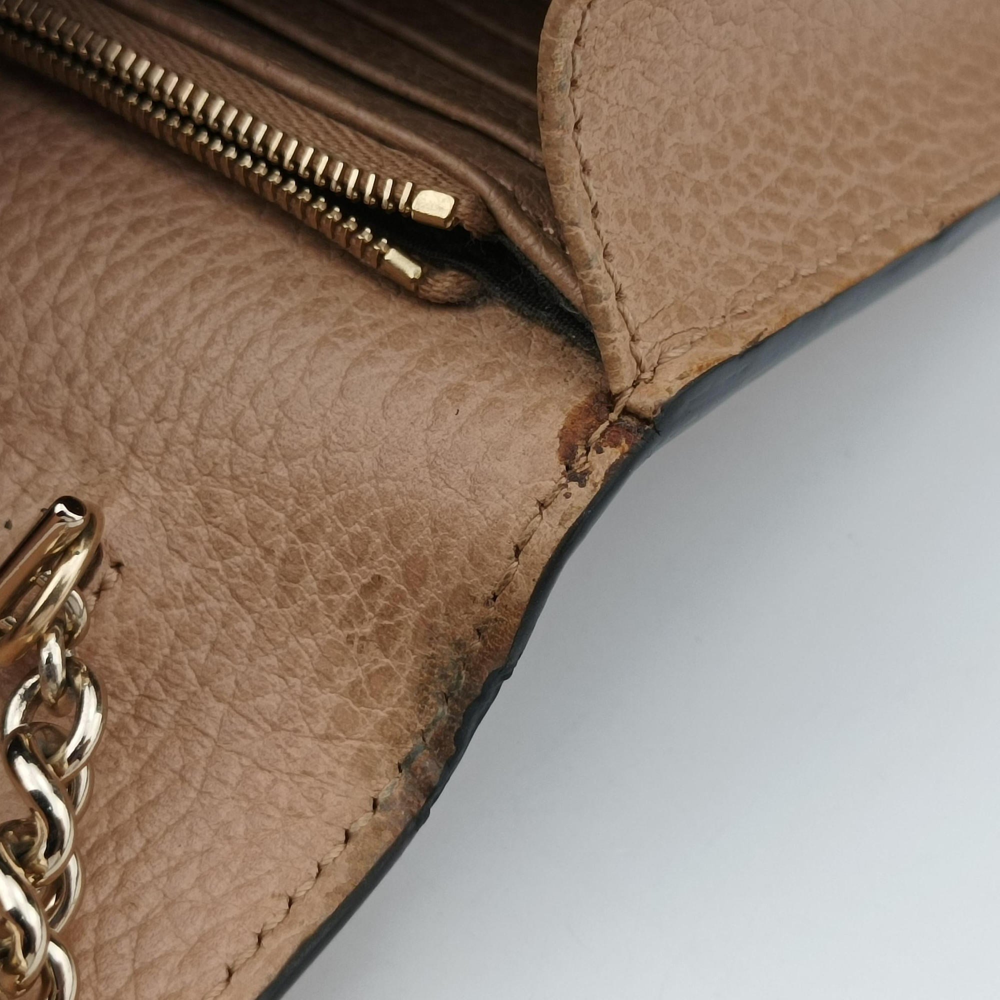 Pre-owned Gucci Interlocking G Beige  Leather 510314 shoulderbag | stylenewstar