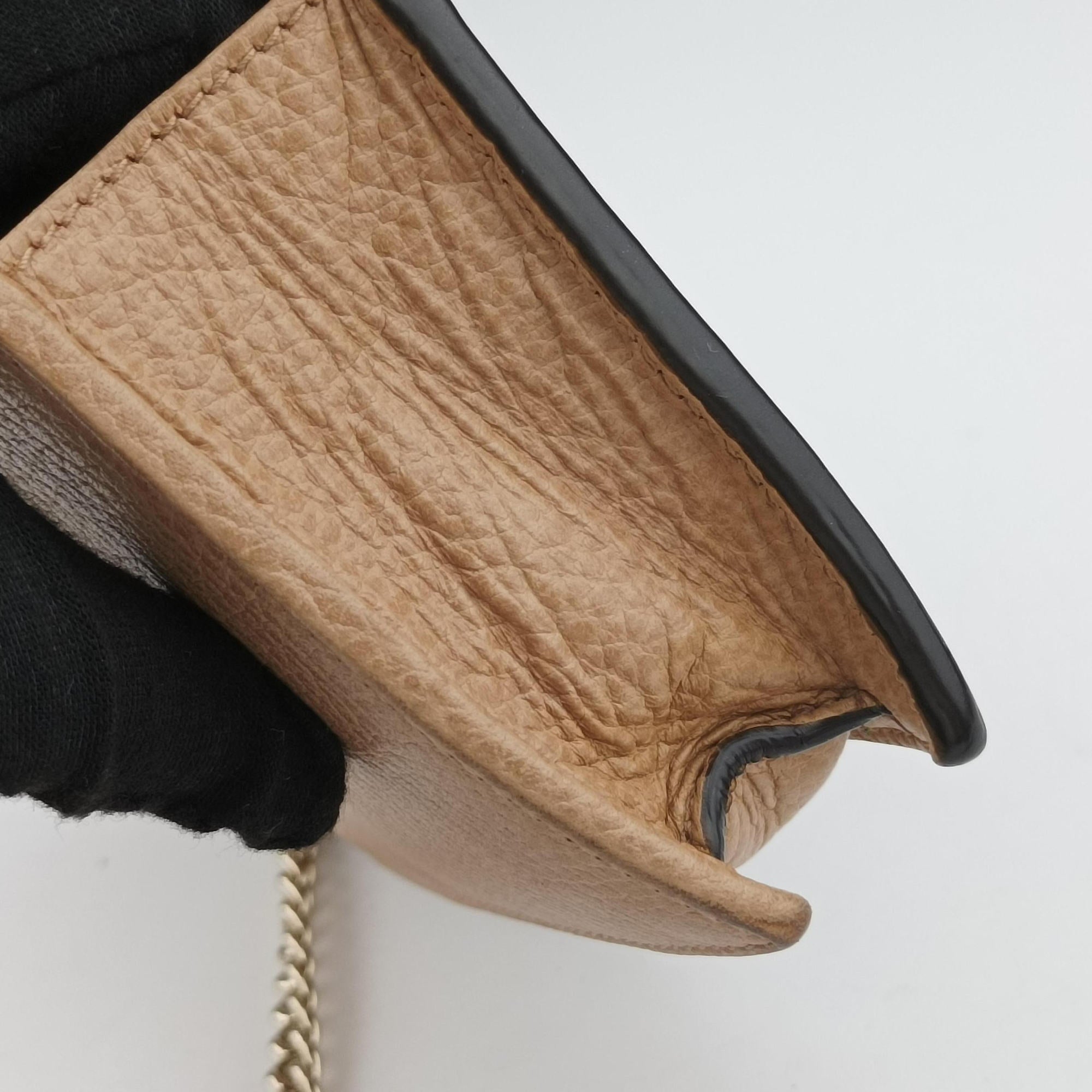Pre-owned Gucci Interlocking G Beige  Leather 510314 shoulderbag | stylenewstar