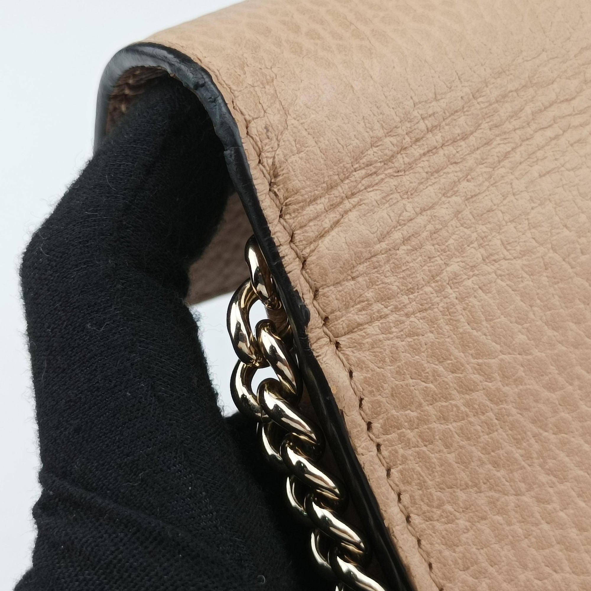 Pre-owned Gucci Interlocking G Beige  Leather 510314 shoulderbag | stylenewstar