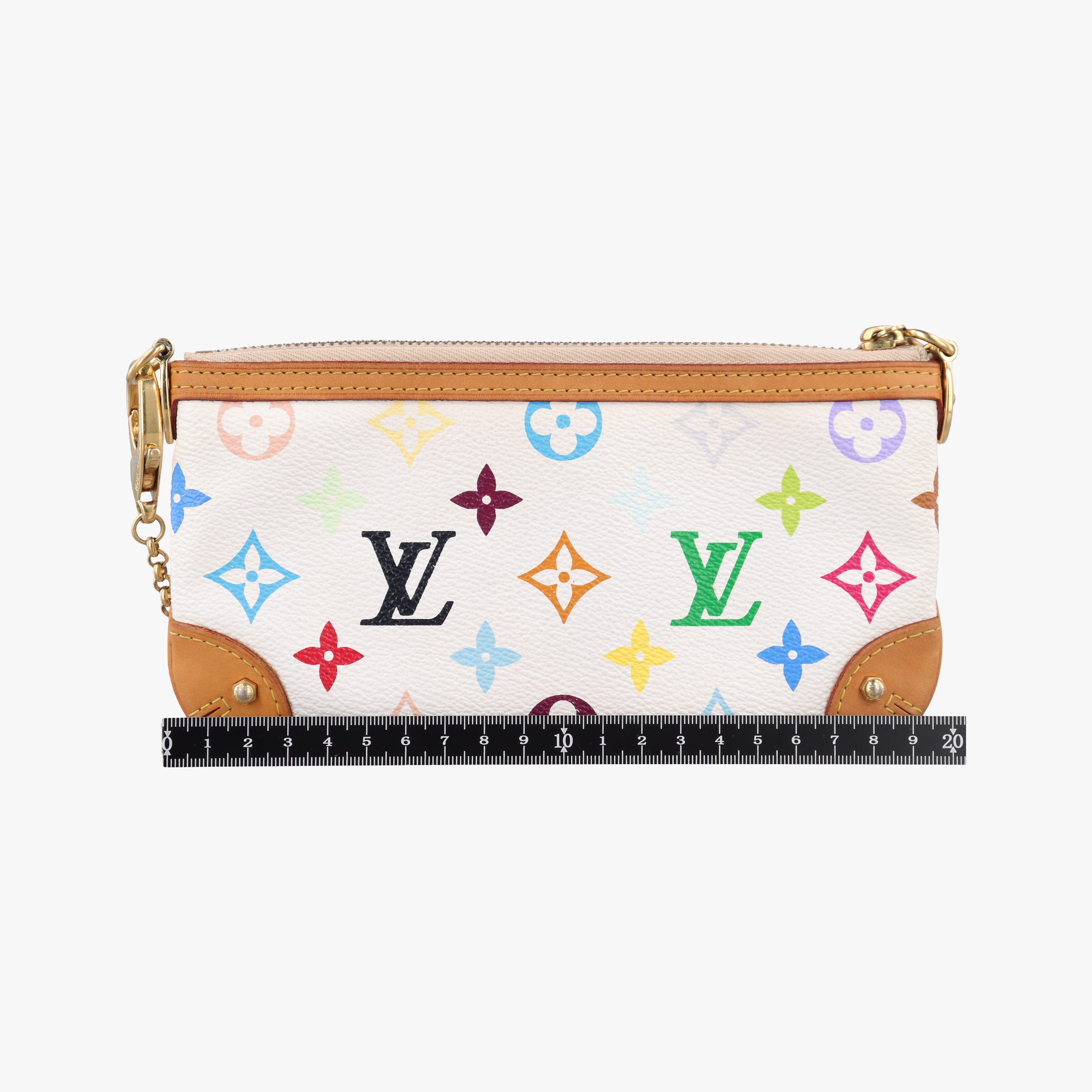 Secondhand Louis Vuitton Pochette Mira MM Accessory Pouch white Monogram Multicolor M60096 handbag | stylenewstar