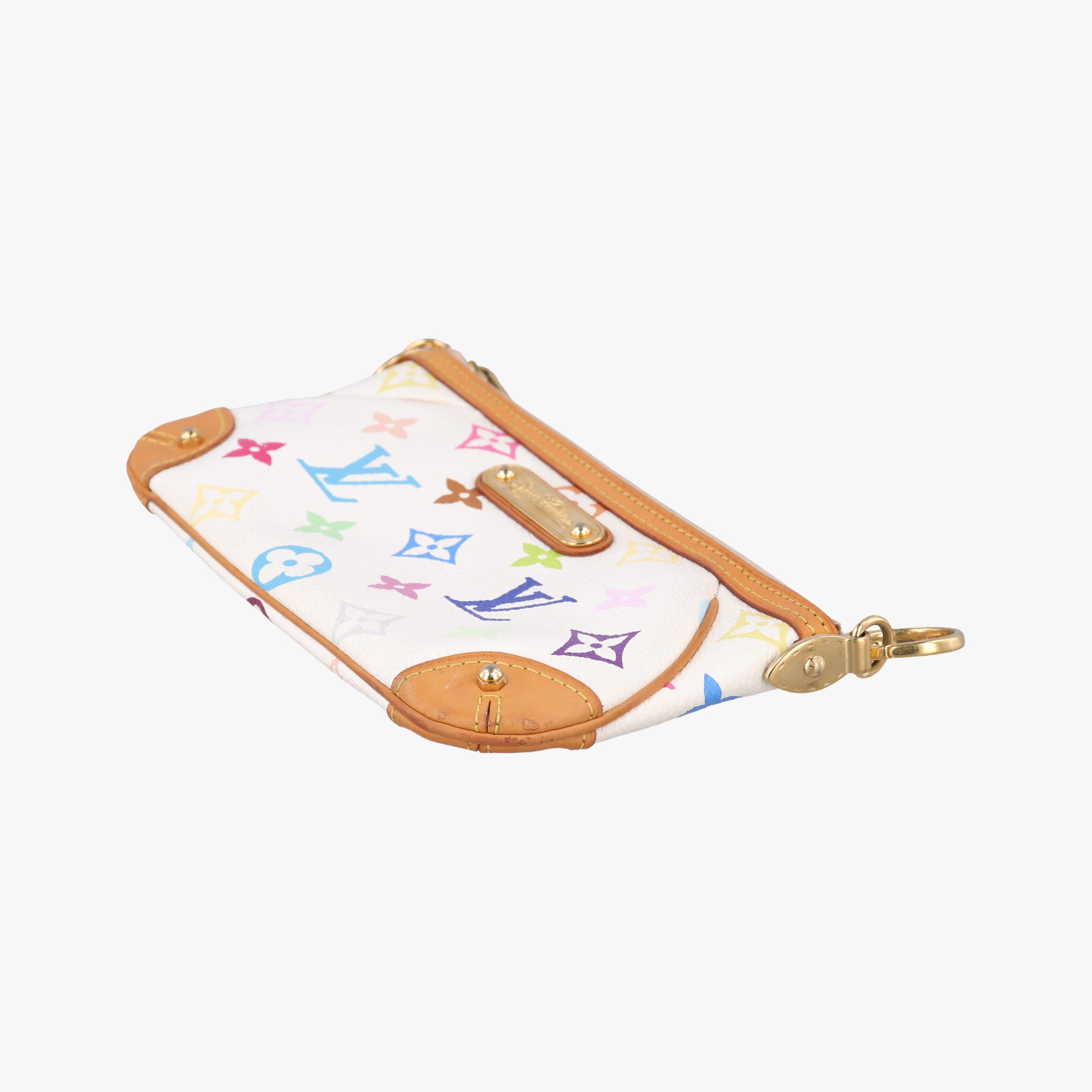 Secondhand Louis Vuitton Pochette Mira MM Accessory Pouch white Monogram Multicolor M60096 handbag | stylenewstar