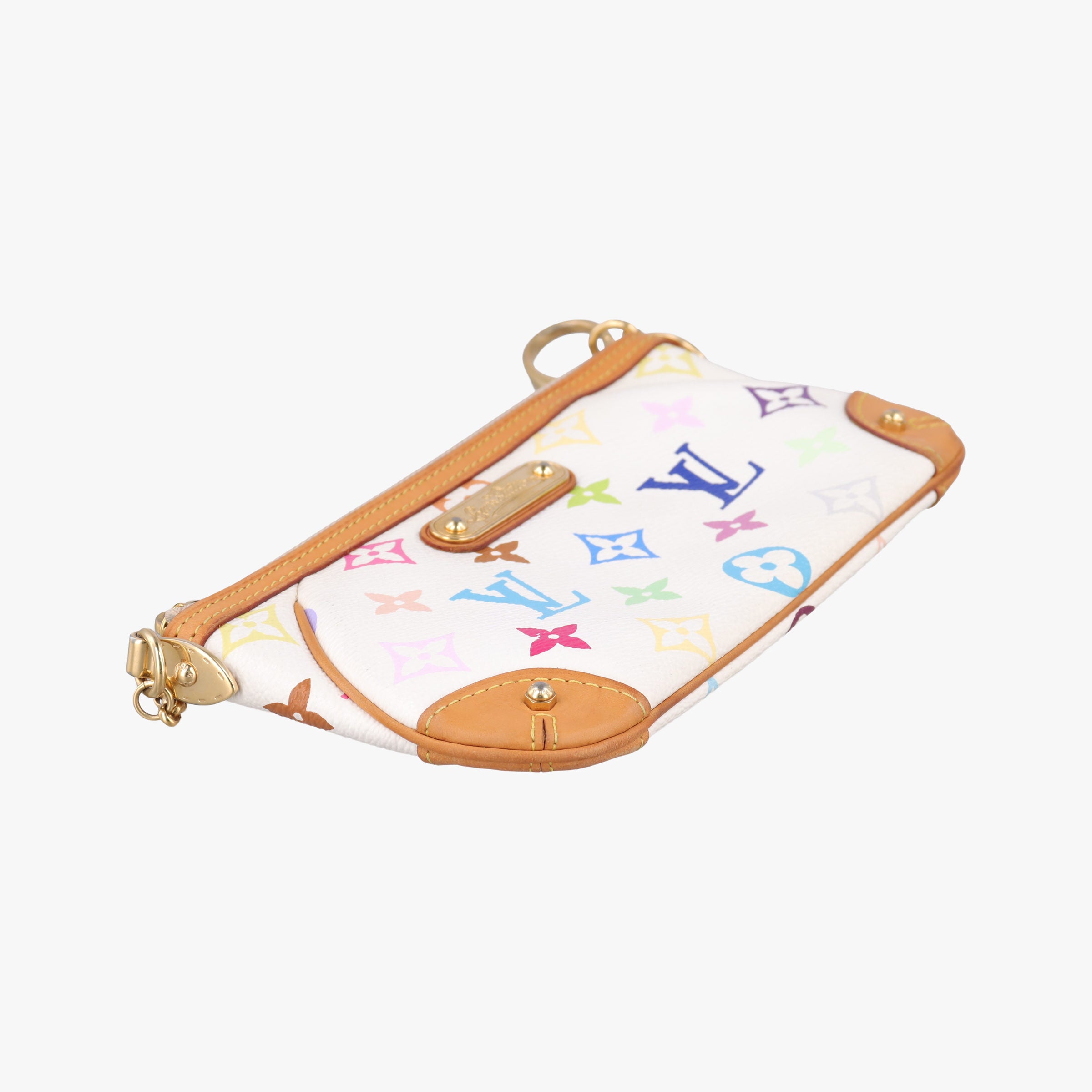 Secondhand Louis Vuitton Pochette Mira MM Accessory Pouch white Monogram Multicolor M60096 handbag | stylenewstar