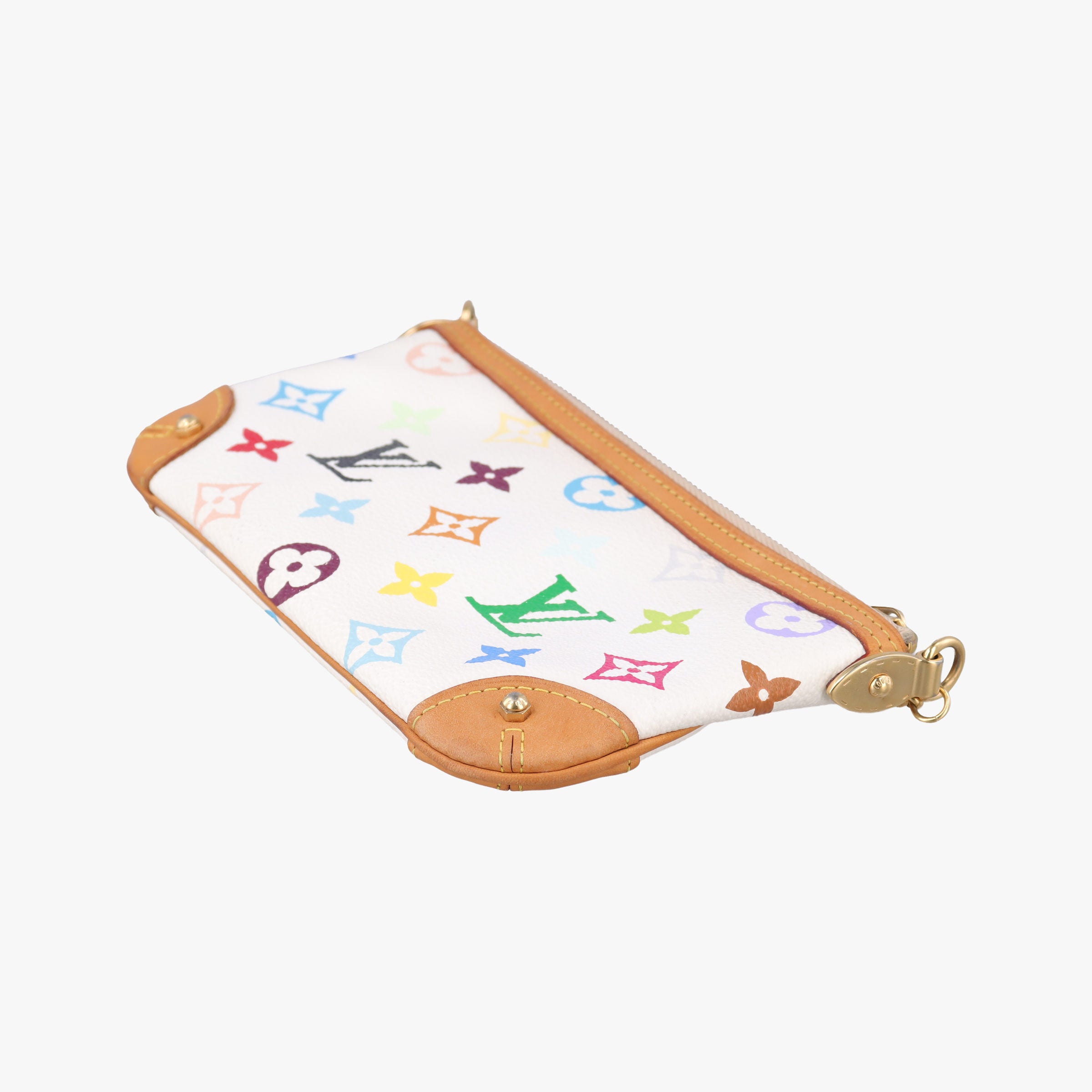 Secondhand Louis Vuitton Pochette Mira MM Accessory Pouch white Monogram Multicolor M60096 handbag | stylenewstar