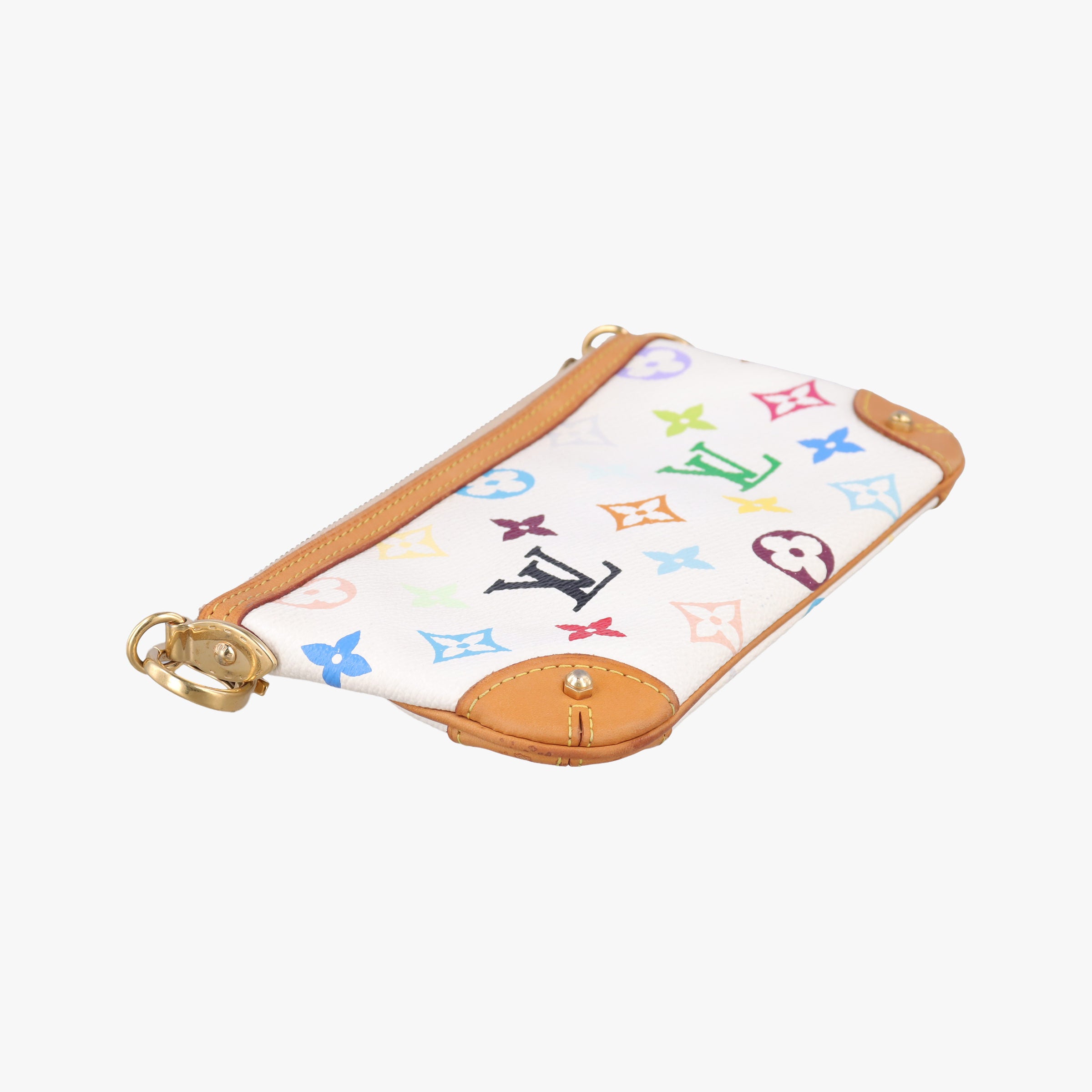Secondhand Louis Vuitton Pochette Mira MM Accessory Pouch white Monogram Multicolor M60096 handbag | stylenewstar