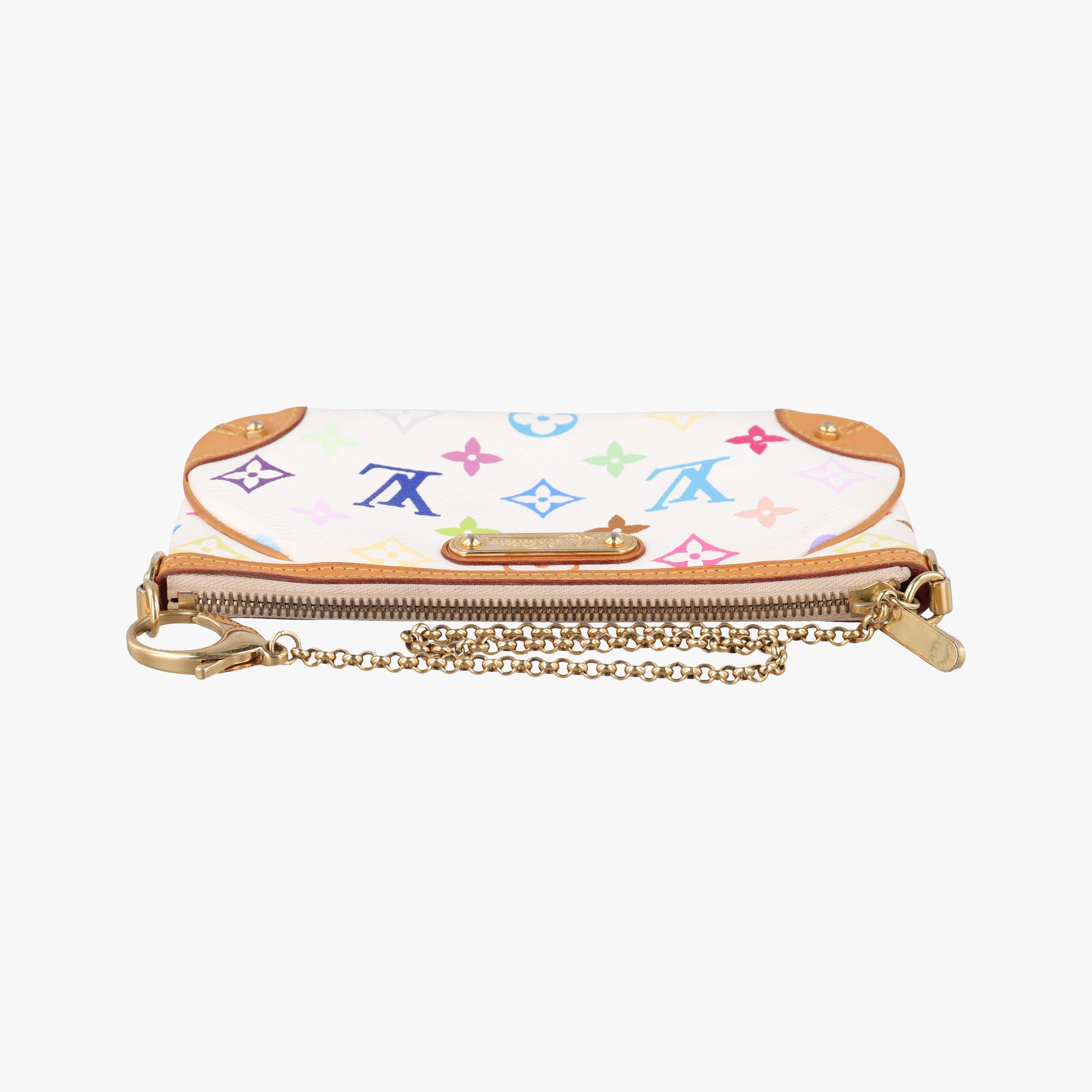 Secondhand Louis Vuitton Pochette Mira MM Accessory Pouch white Monogram Multicolor M60096 handbag | stylenewstar