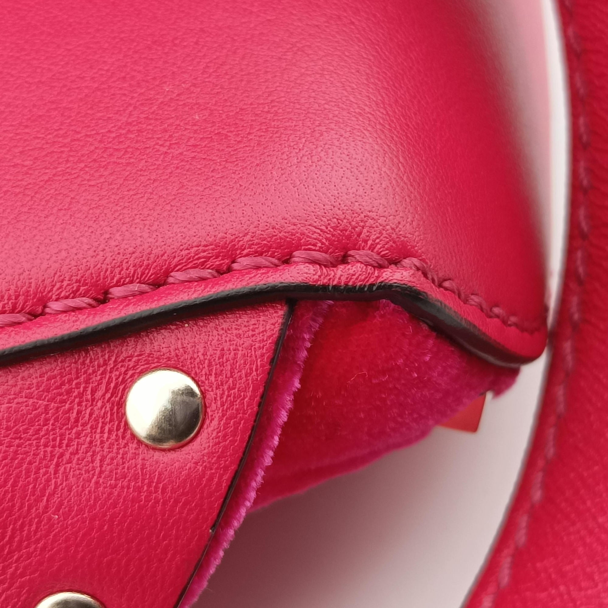 Pre-owned Valentino Rockstud Red Velvet  bum bag/waist bag | stylenewstar