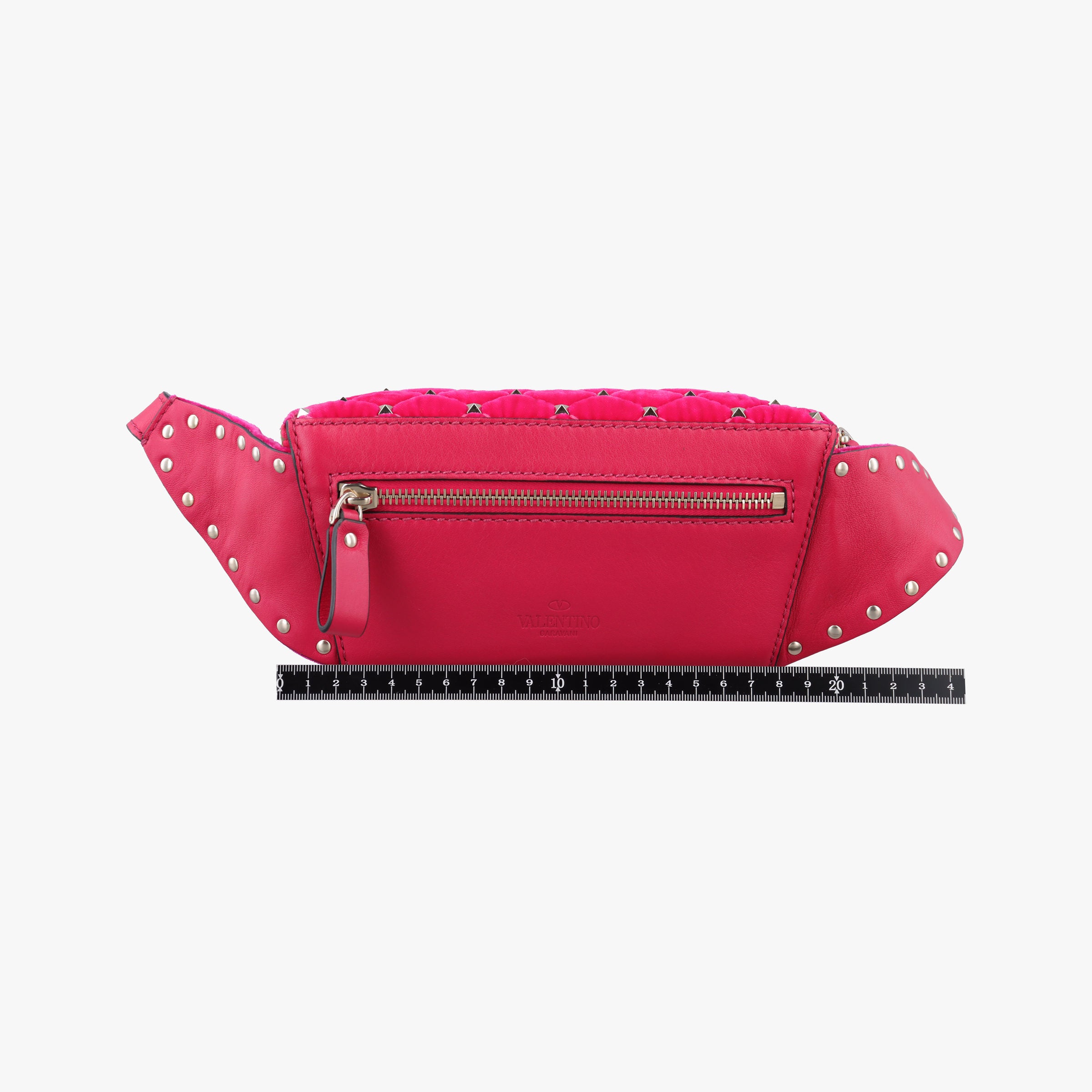 Pre-owned Valentino Rockstud Red Velvet  bum bag/waist bag | stylenewstar