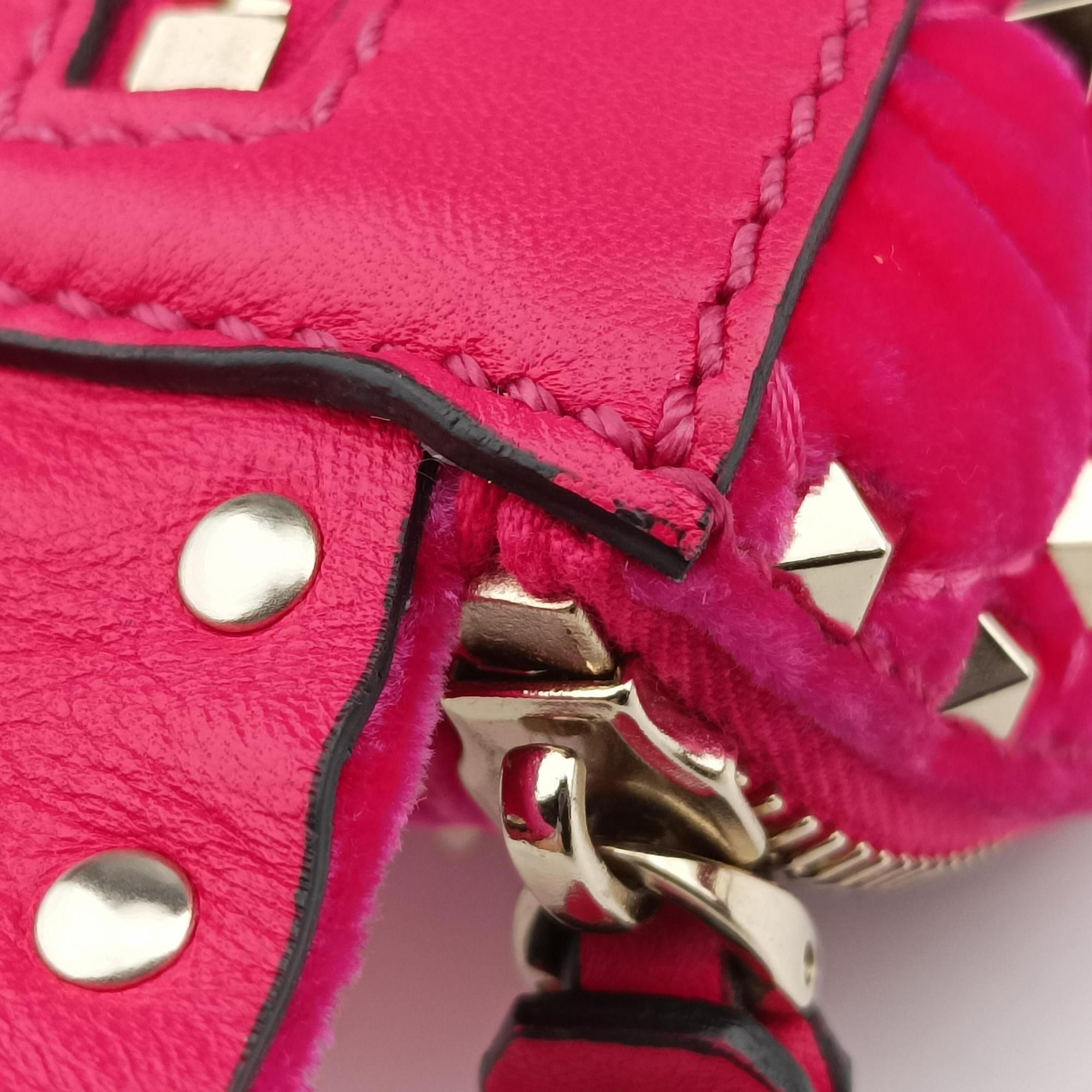 Pre-owned Valentino Rockstud Red Velvet  bum bag/waist bag | stylenewstar