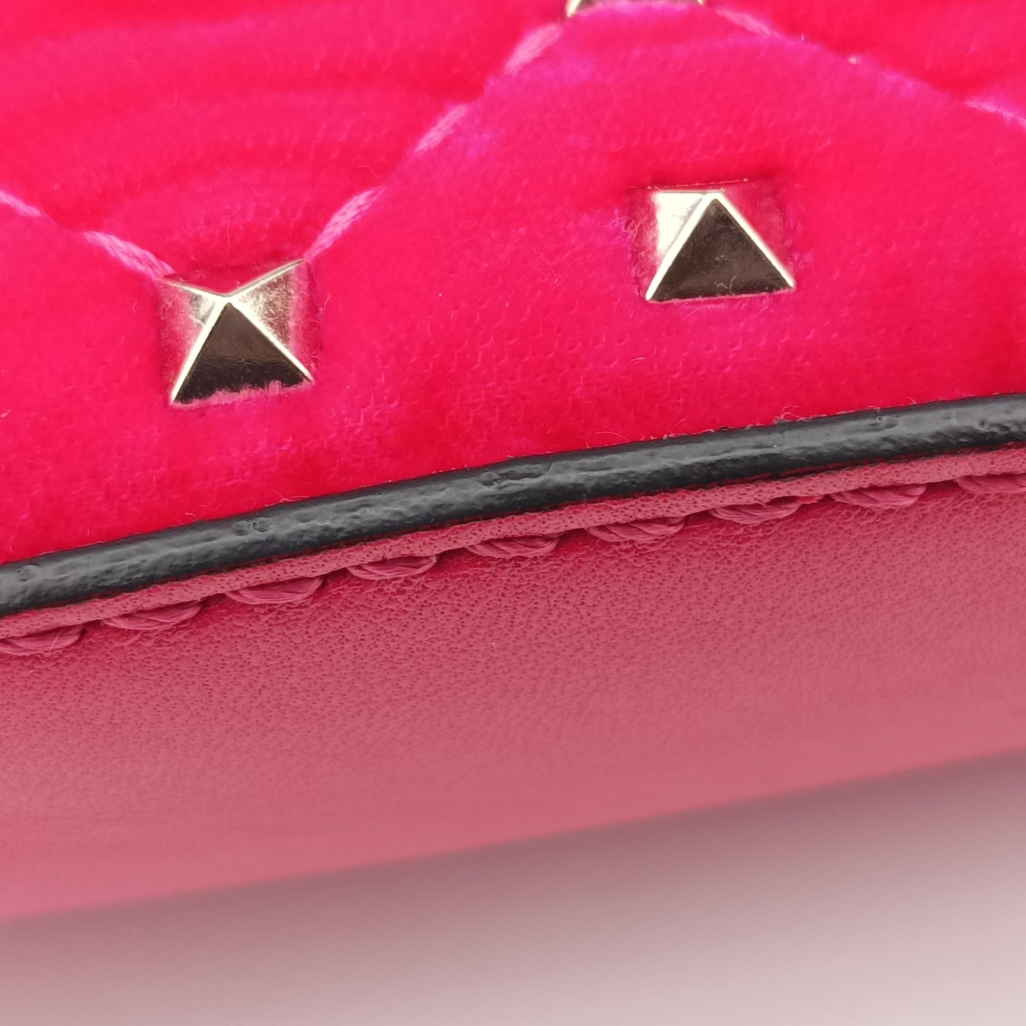 Pre-owned Valentino Rockstud Red Velvet  bum bag/waist bag | stylenewstar