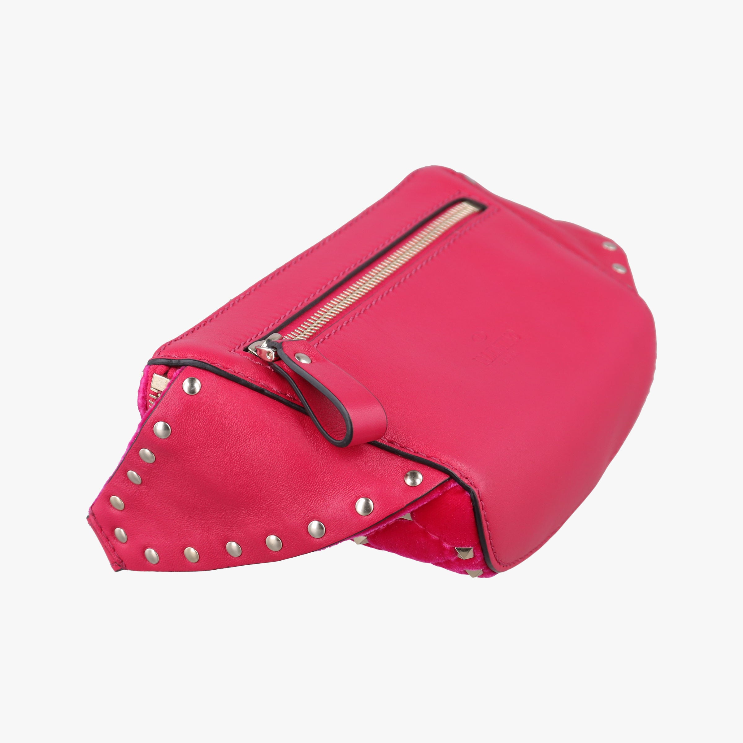 Pre-owned Valentino Rockstud Red Velvet  bum bag/waist bag | stylenewstar