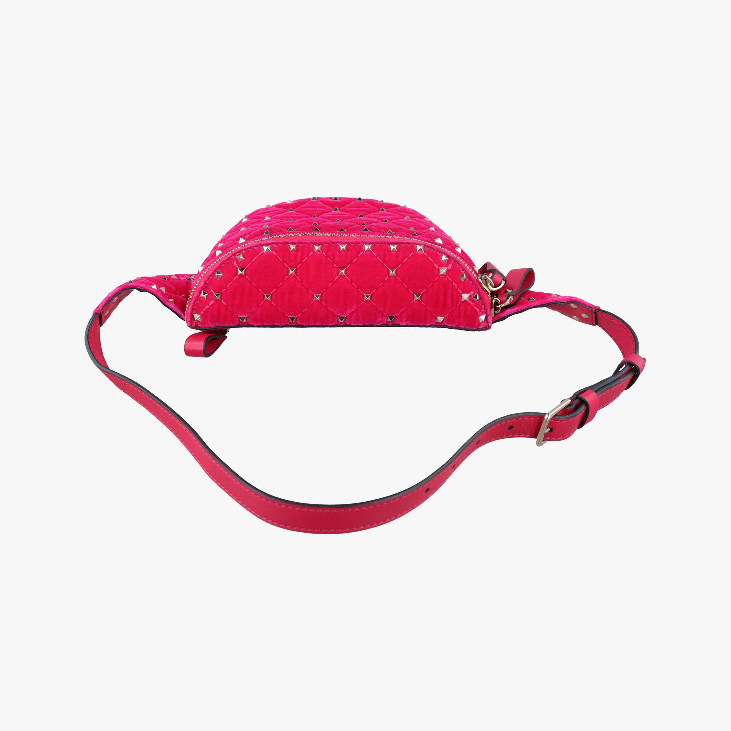 Pre-owned Valentino Rockstud Red Velvet  bum bag/waist bag | stylenewstar