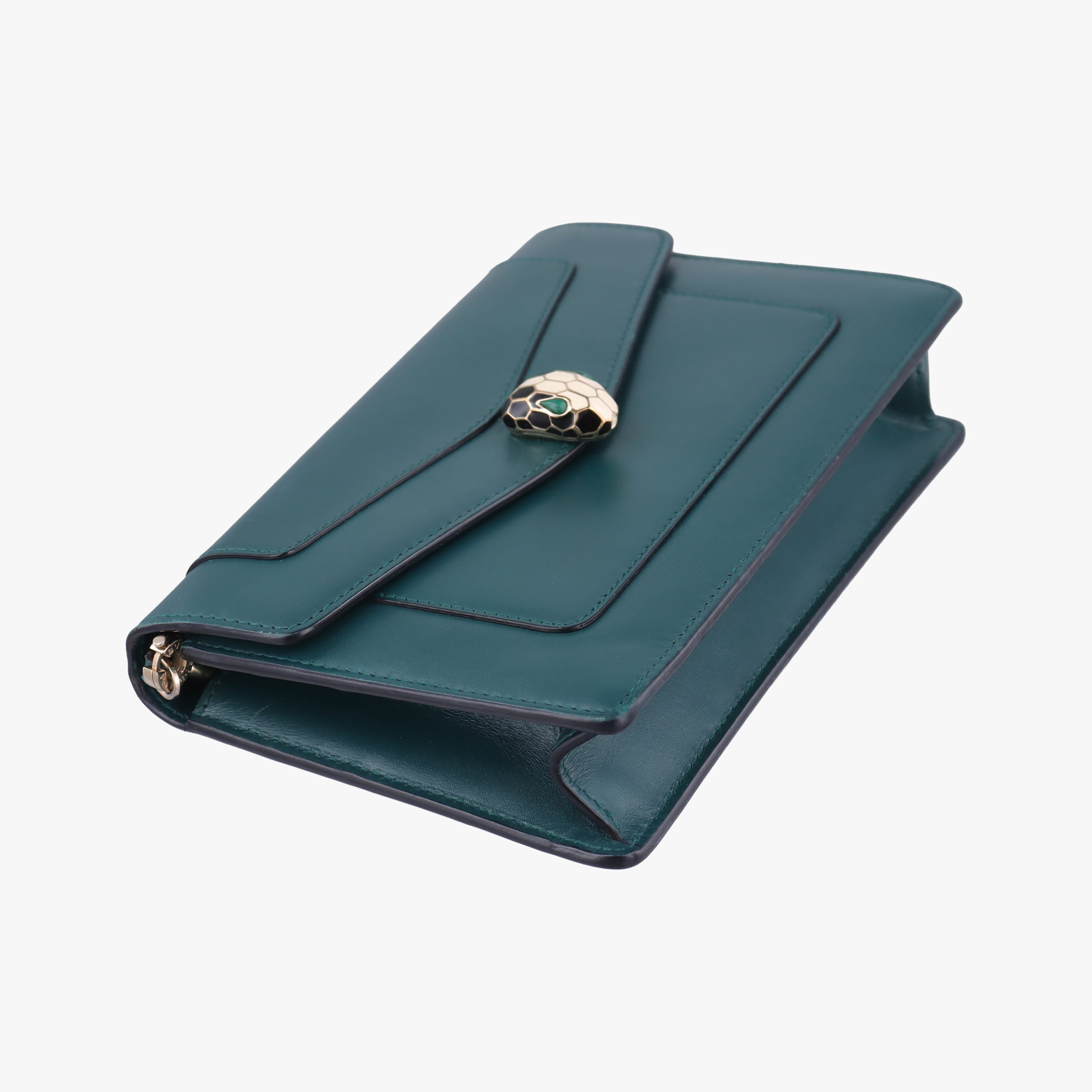 Pre-owned Bvlgari SERPENTI FOREVER Green Leather  shoulderbag | stylenewstar