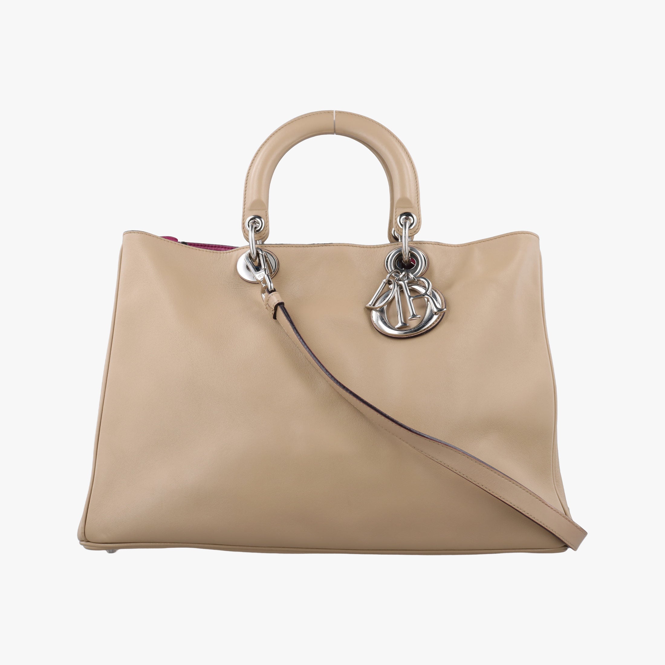 Pre-owned Christian Dior Diorissimo Beige Leather  shoulderbag | stylenewstar
