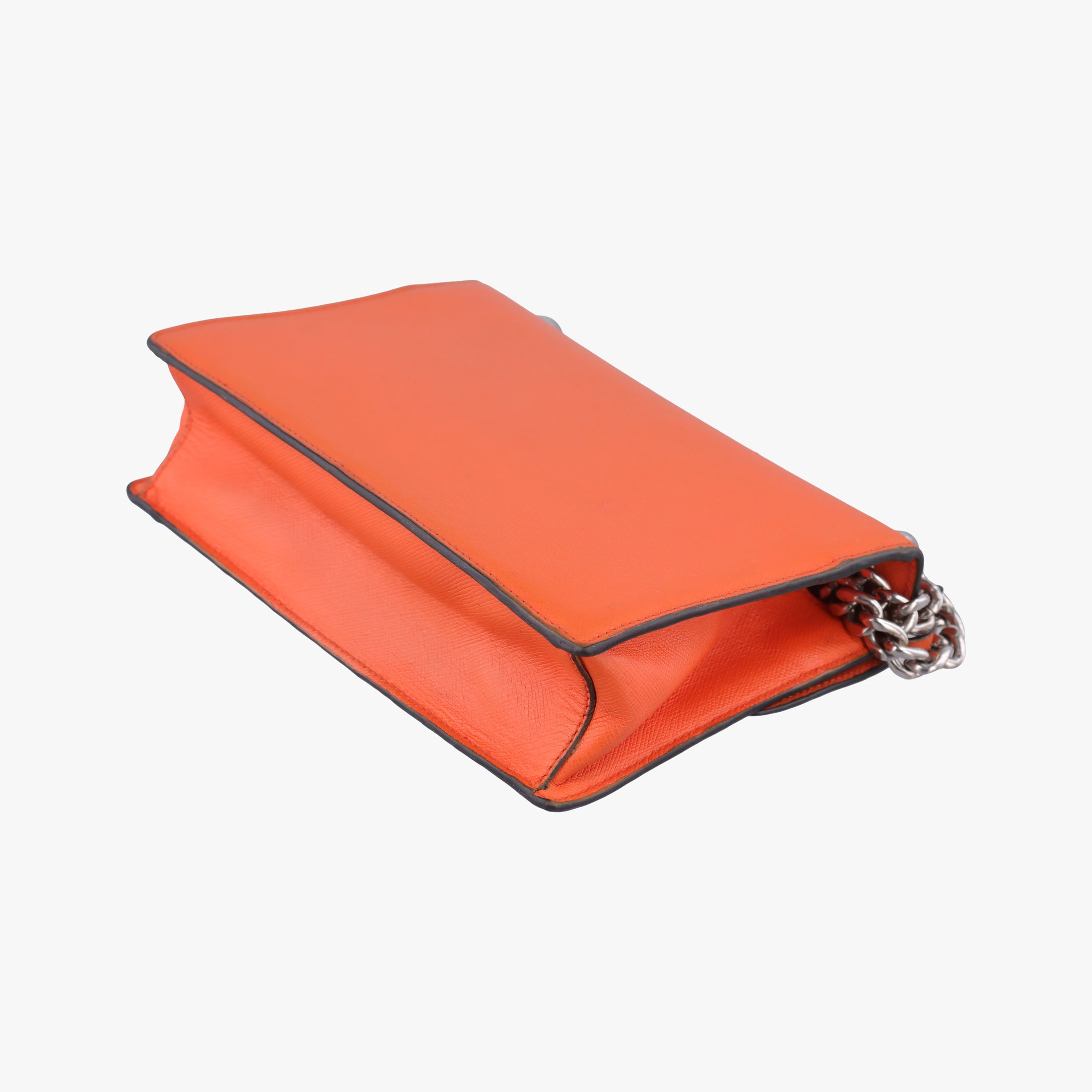 Pre-owned Prada Sound Lock Orange SAFFIANO Leather BN0924 shoulderbag | stylenewstar