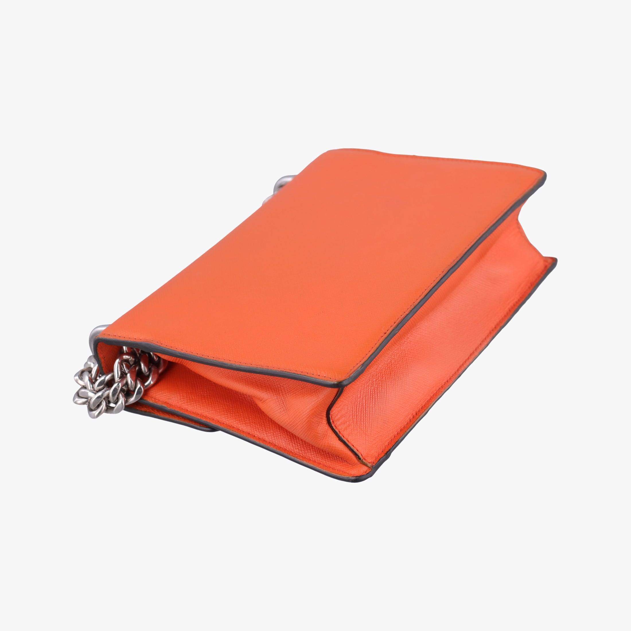 Pre-owned Prada Sound Lock Orange SAFFIANO Leather BN0924 shoulderbag | stylenewstar