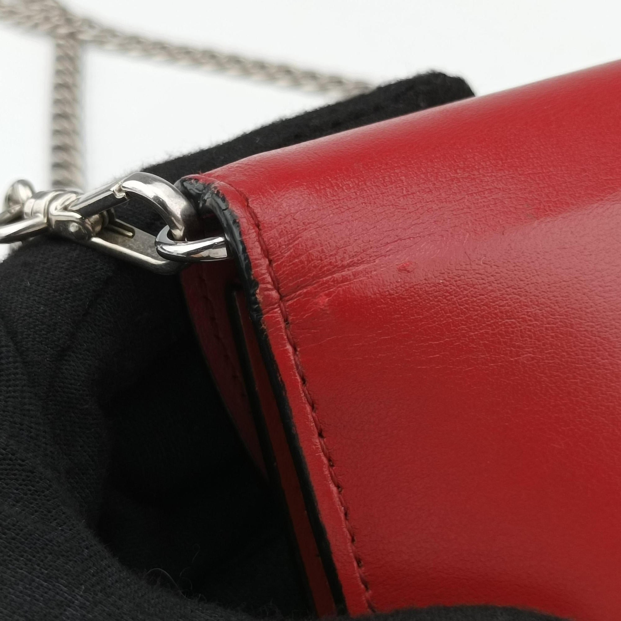 Pre-owned Prada Elektra Studded Red Leather IDH061 shoulderbag | stylenewstar