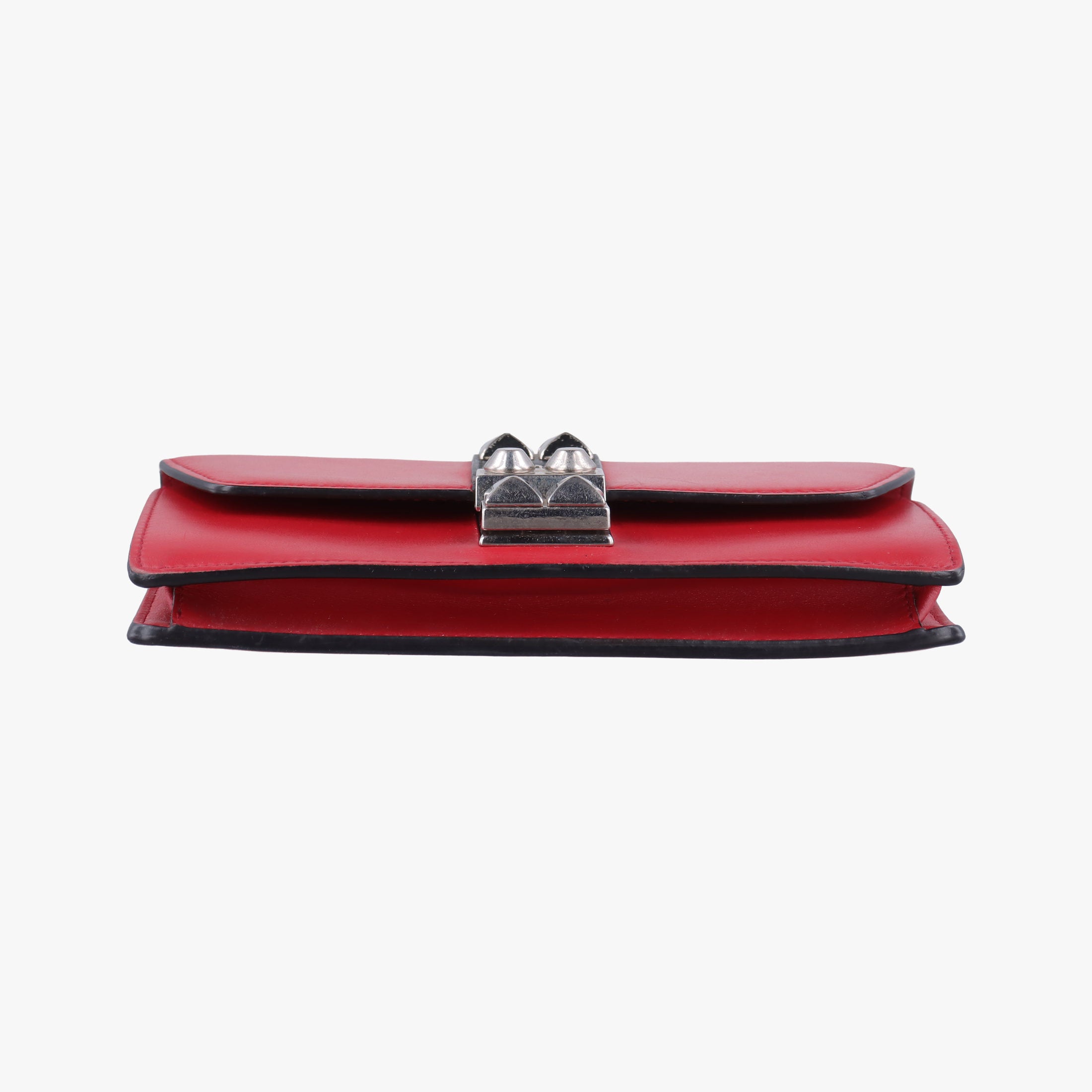 Pre-owned Prada Elektra Studded Red Leather IDH061 shoulderbag | stylenewstar