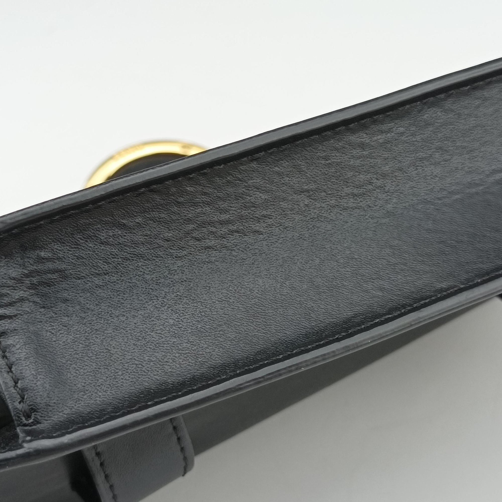 Pre-owned Fendi F is Black Leather 8BM005 bum bag/waist bag | stylenewstar