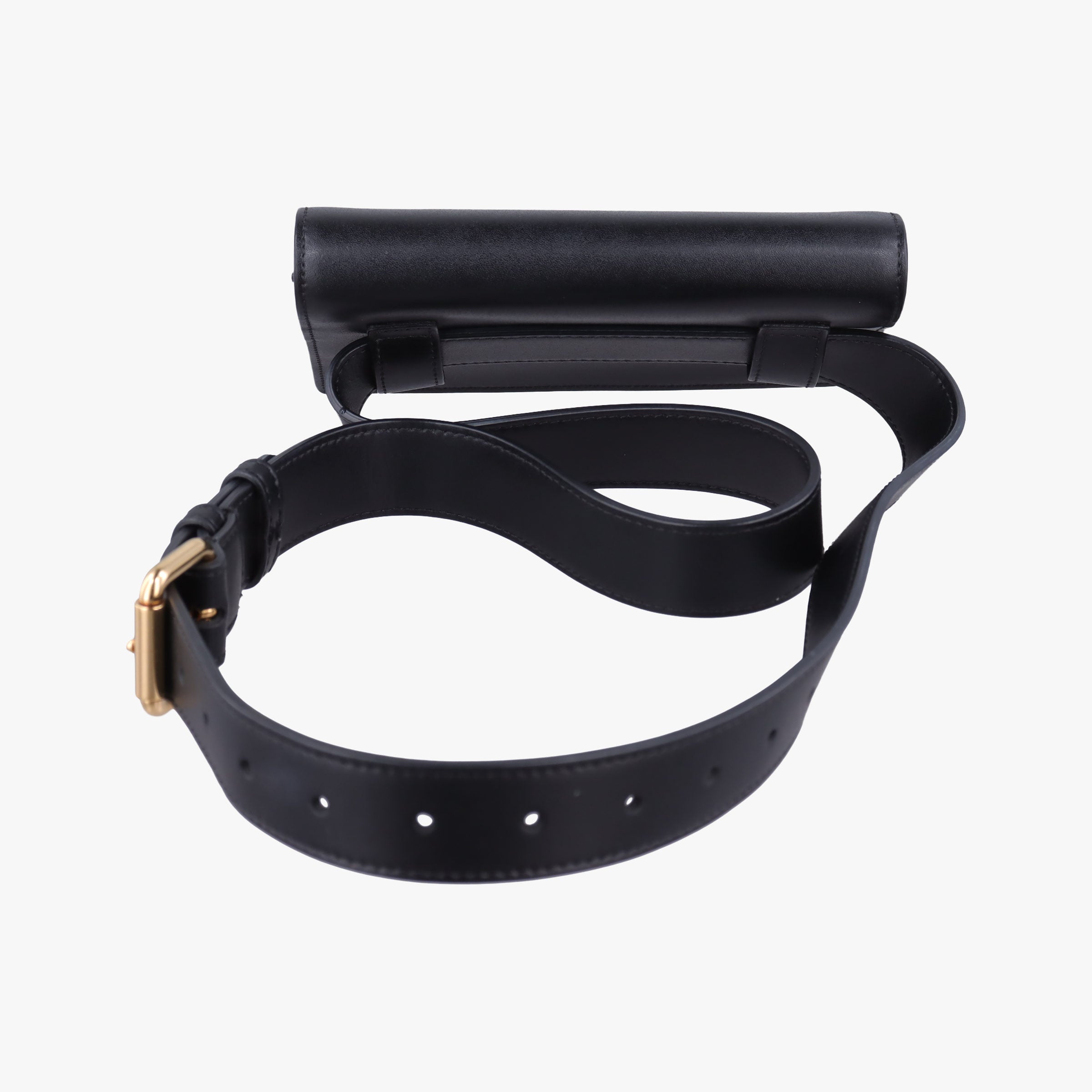 Pre-owned Fendi F is Black Leather 8BM005 bum bag/waist bag | stylenewstar