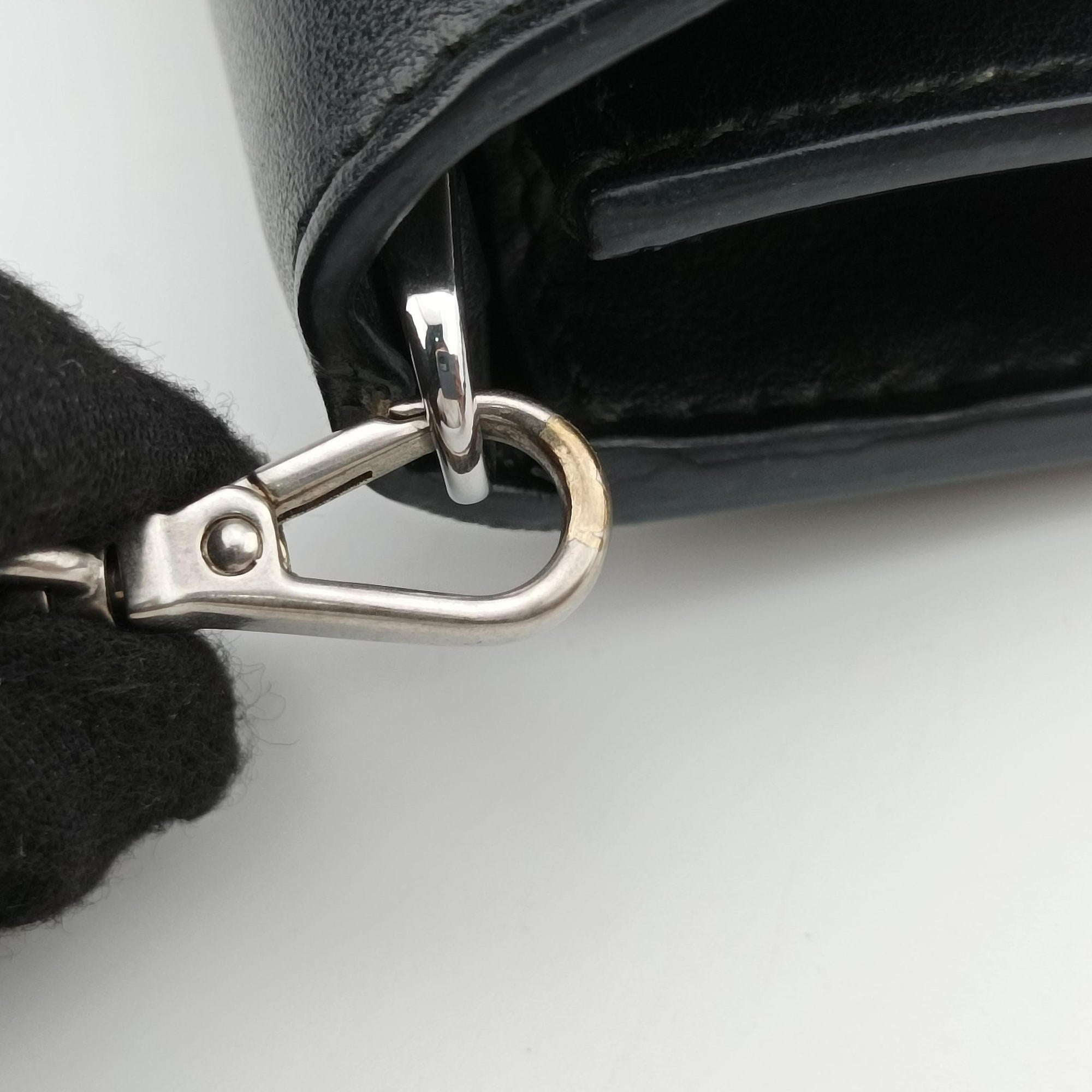 Pre-owned Prada Elektra Studded Black Leather IDH061 shoulderbag | stylenewstar