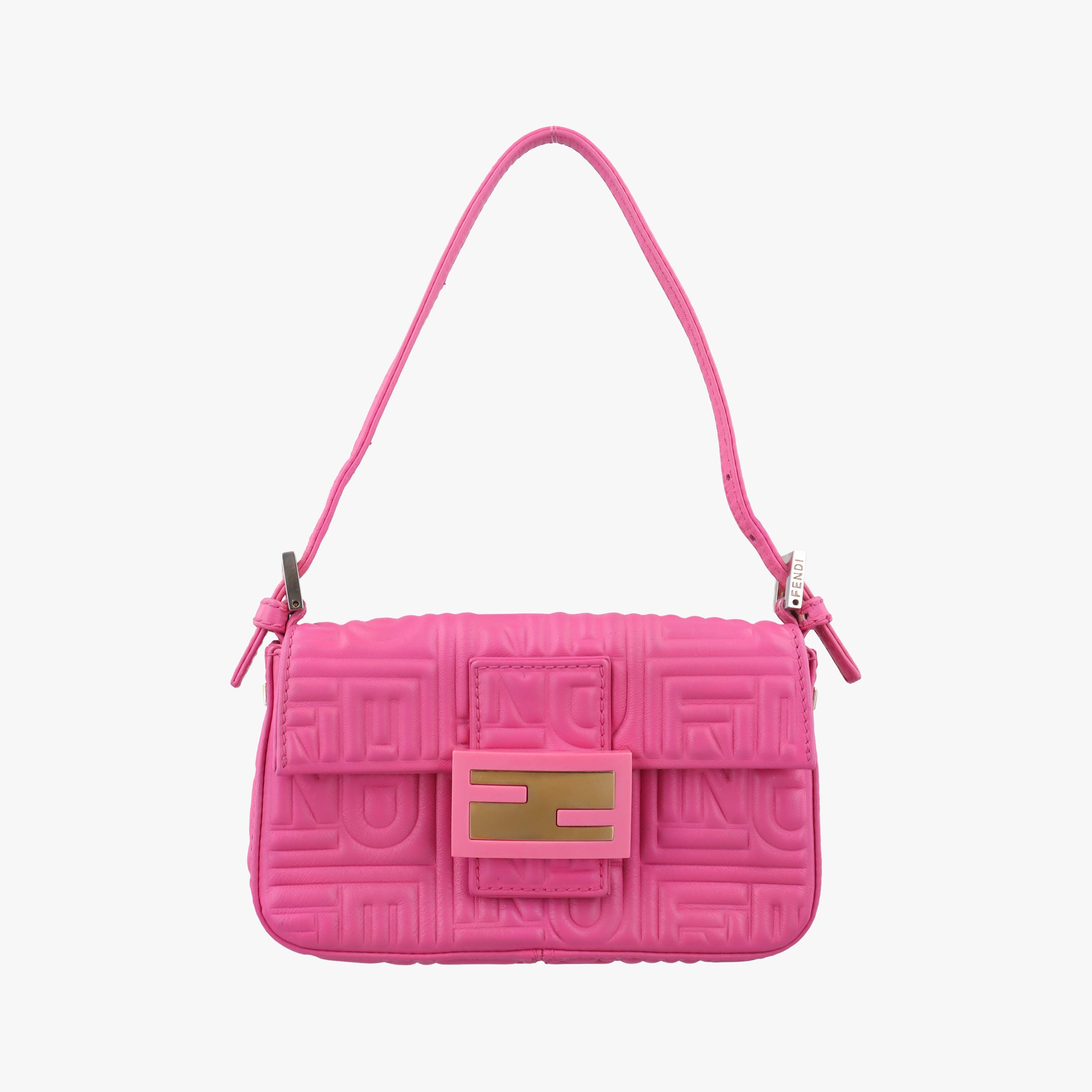 Pre-owned Fendi BAGUETTE Rose Leather 8BK060 shoulderbag | stylenewstar