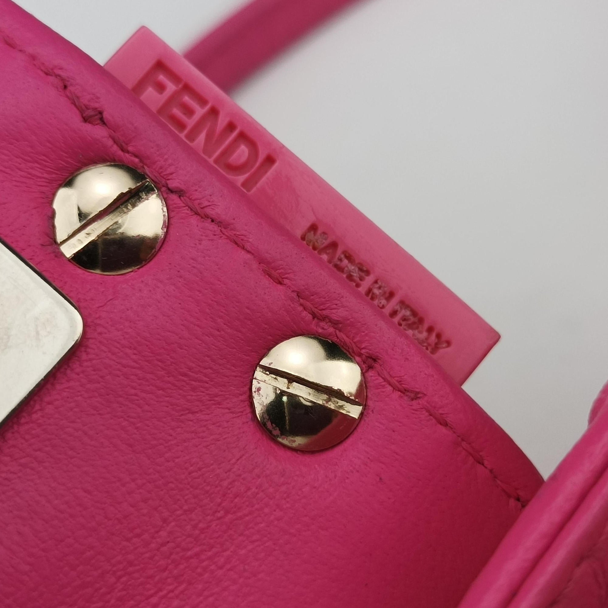 Pre-owned Fendi BAGUETTE Rose Leather 8BK060 shoulderbag | stylenewstar