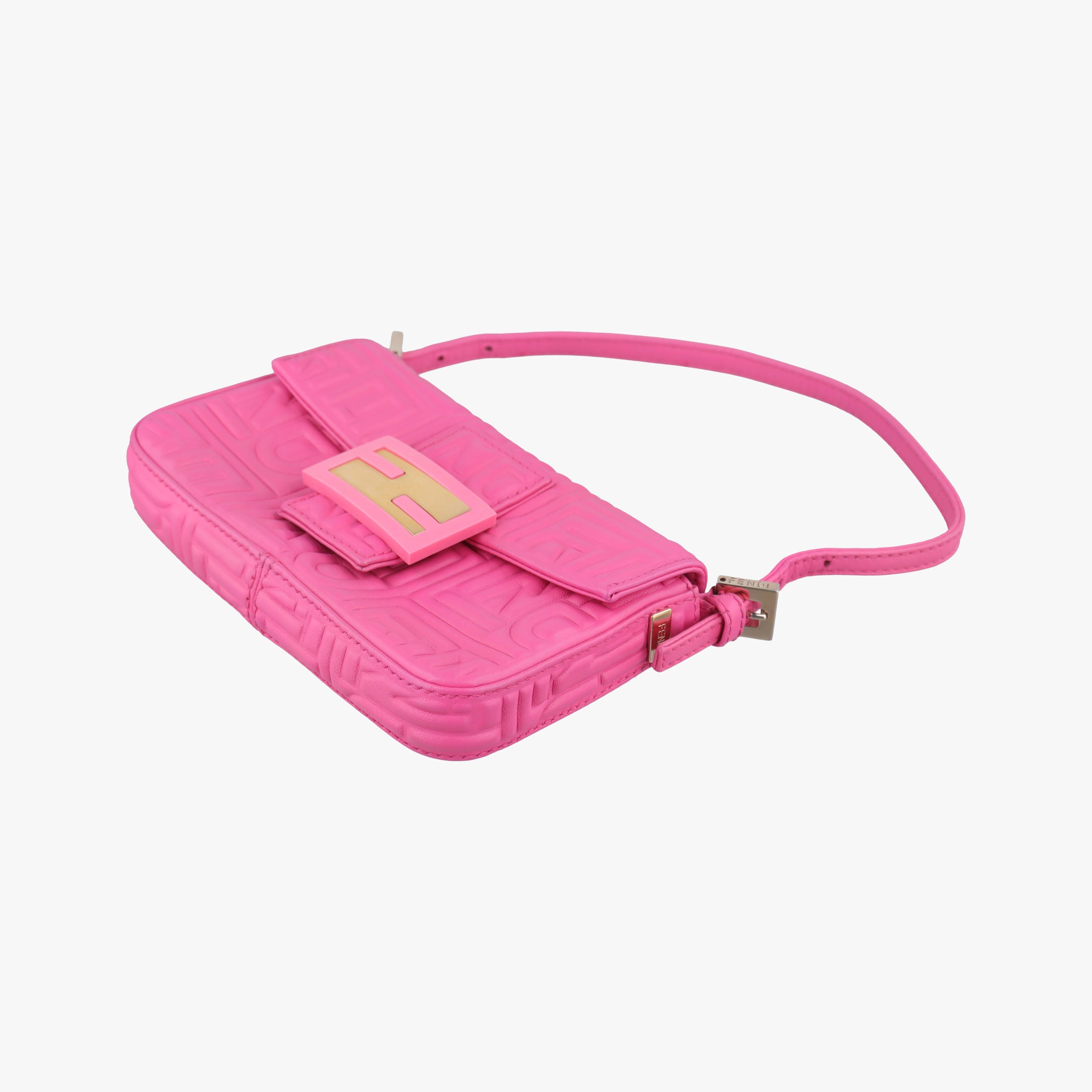 Pre-owned Fendi BAGUETTE Rose Leather 8BK060 shoulderbag | stylenewstar