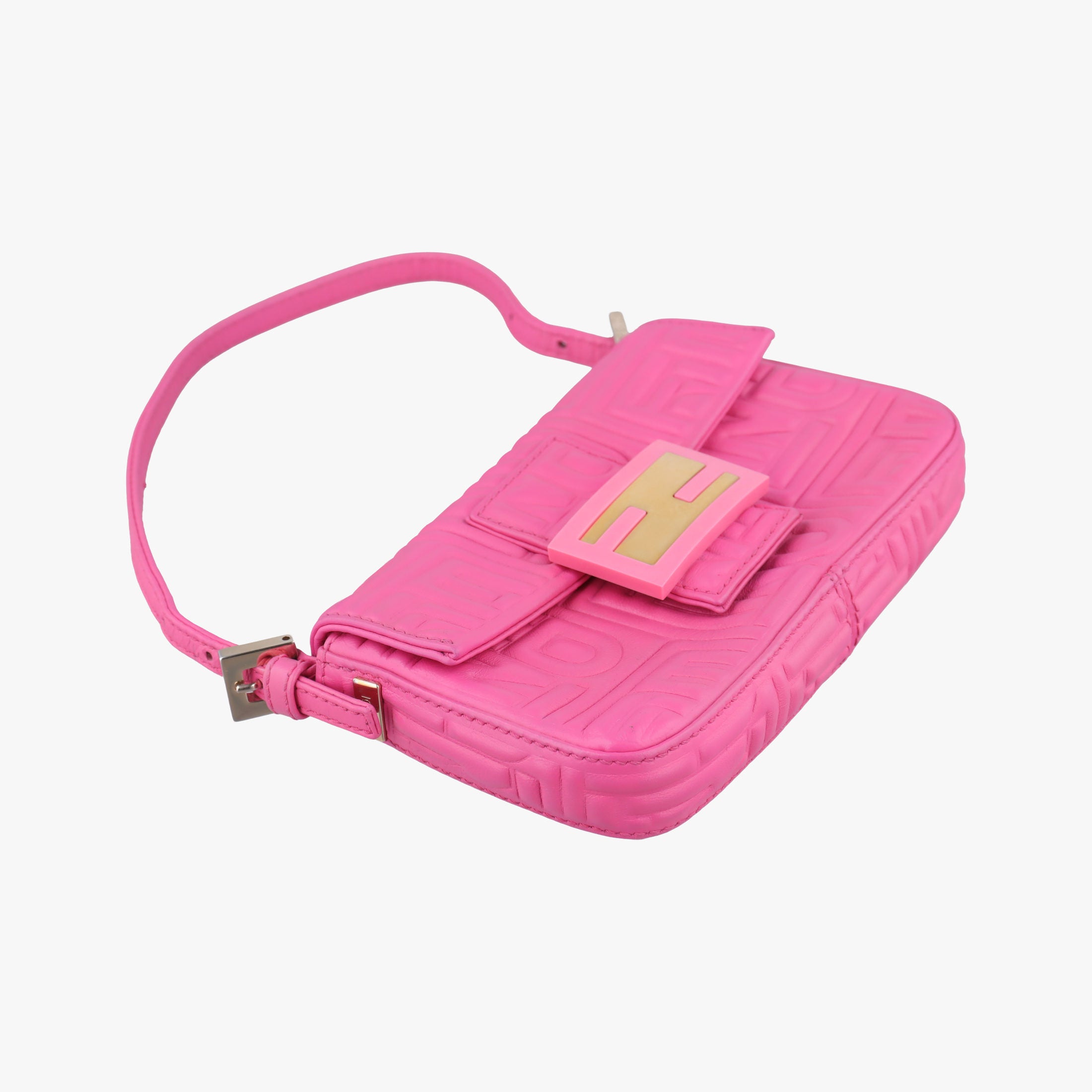 Pre-owned Fendi BAGUETTE Rose Leather 8BK060 shoulderbag | stylenewstar