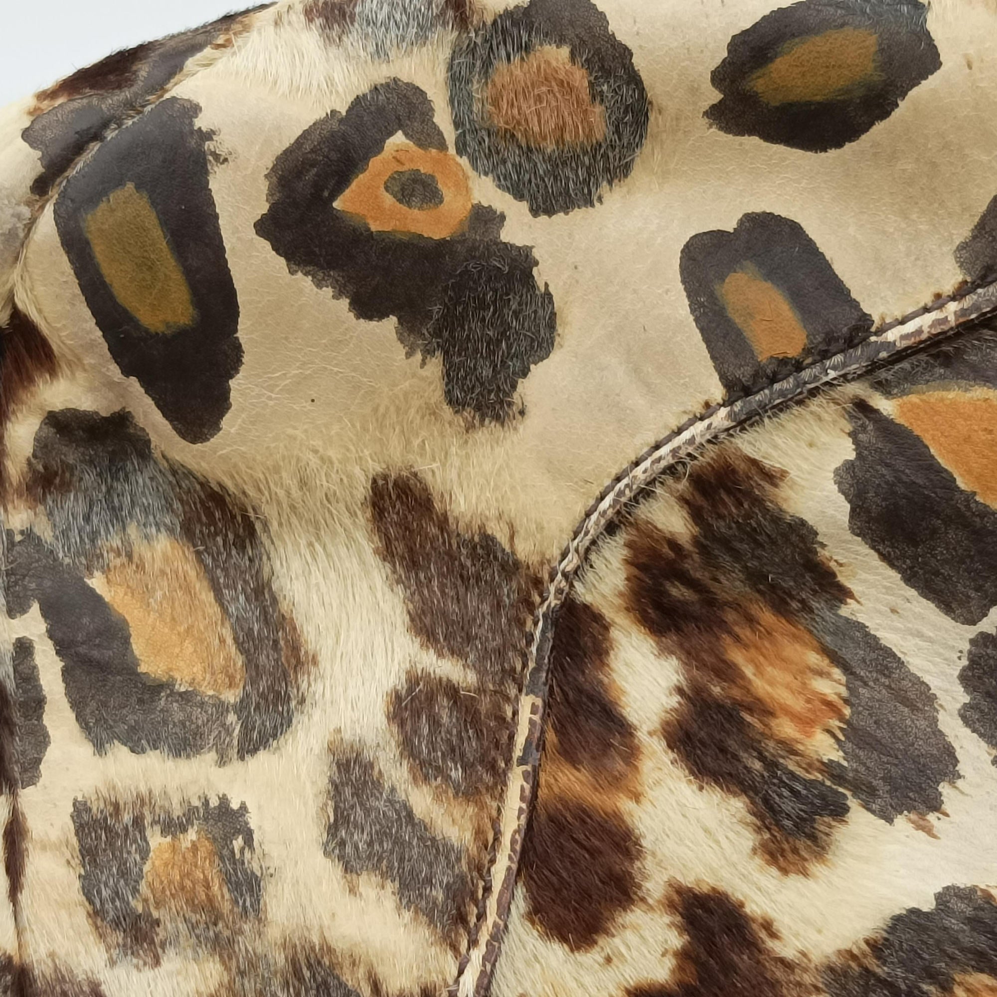 Pre-owned Prada Leopard print Multicolour ponyhair　  shoulderbag | stylenewstar