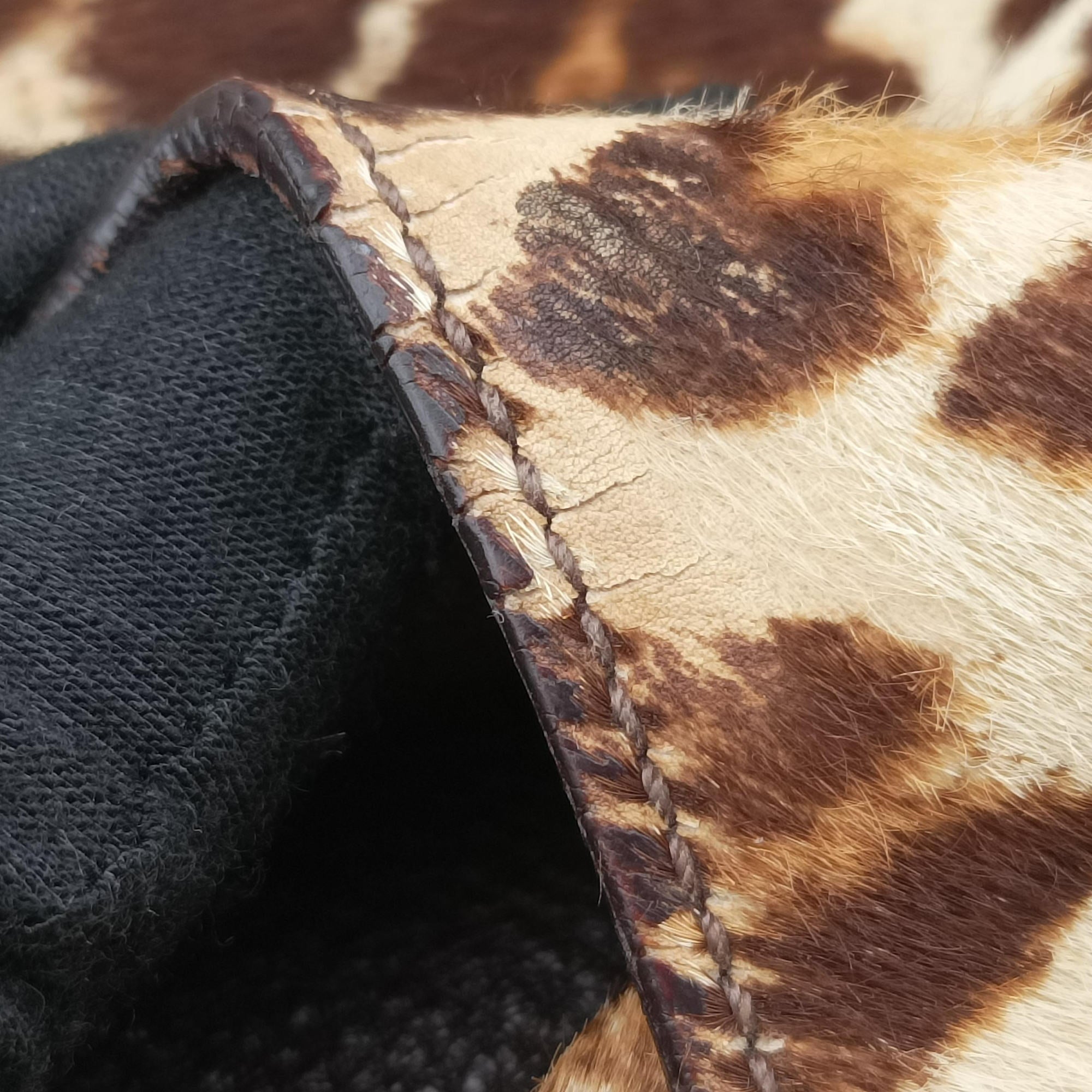 Pre-owned Prada Leopard print Multicolour ponyhair　  shoulderbag | stylenewstar