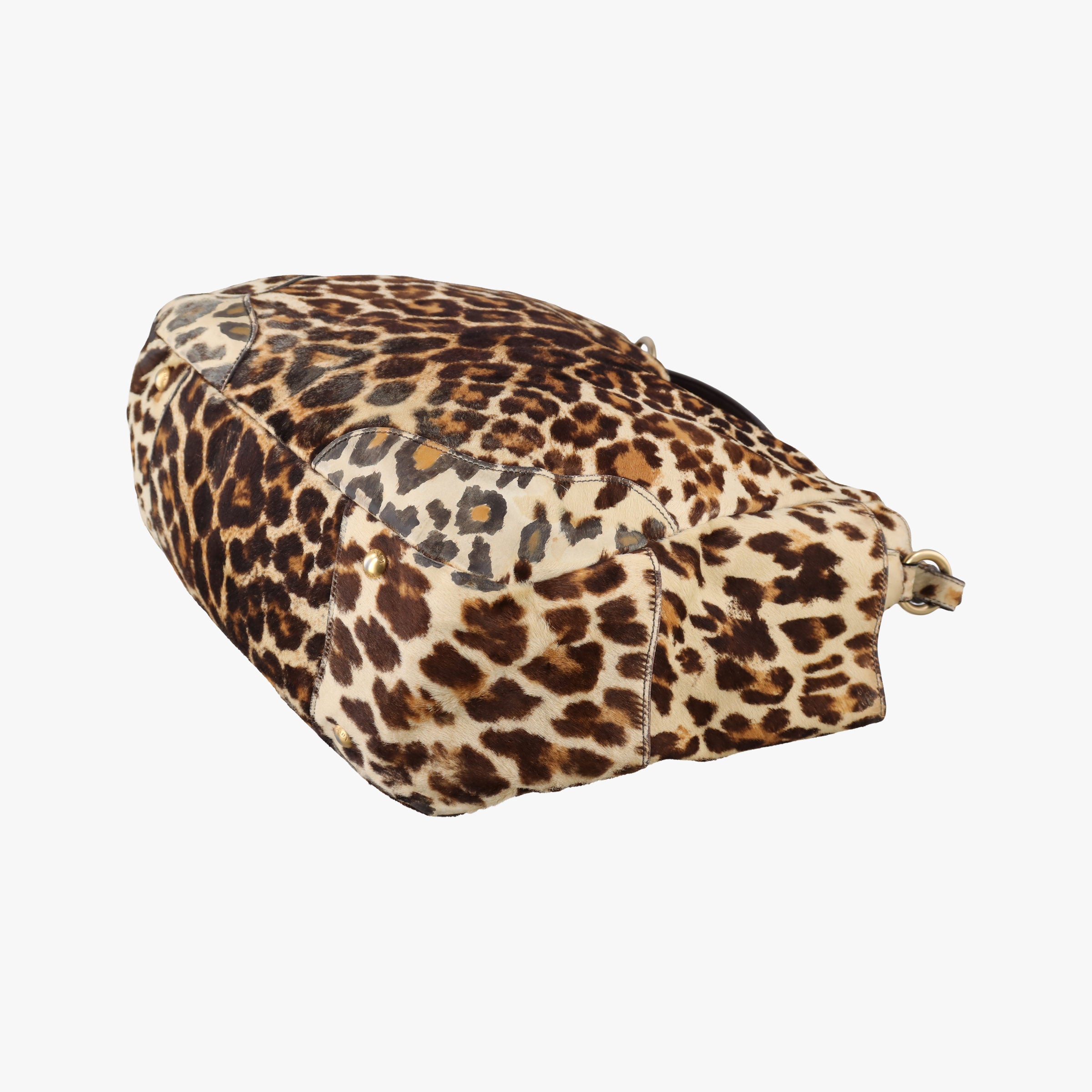 Pre-owned Prada Leopard print Multicolour ponyhair　  shoulderbag | stylenewstar