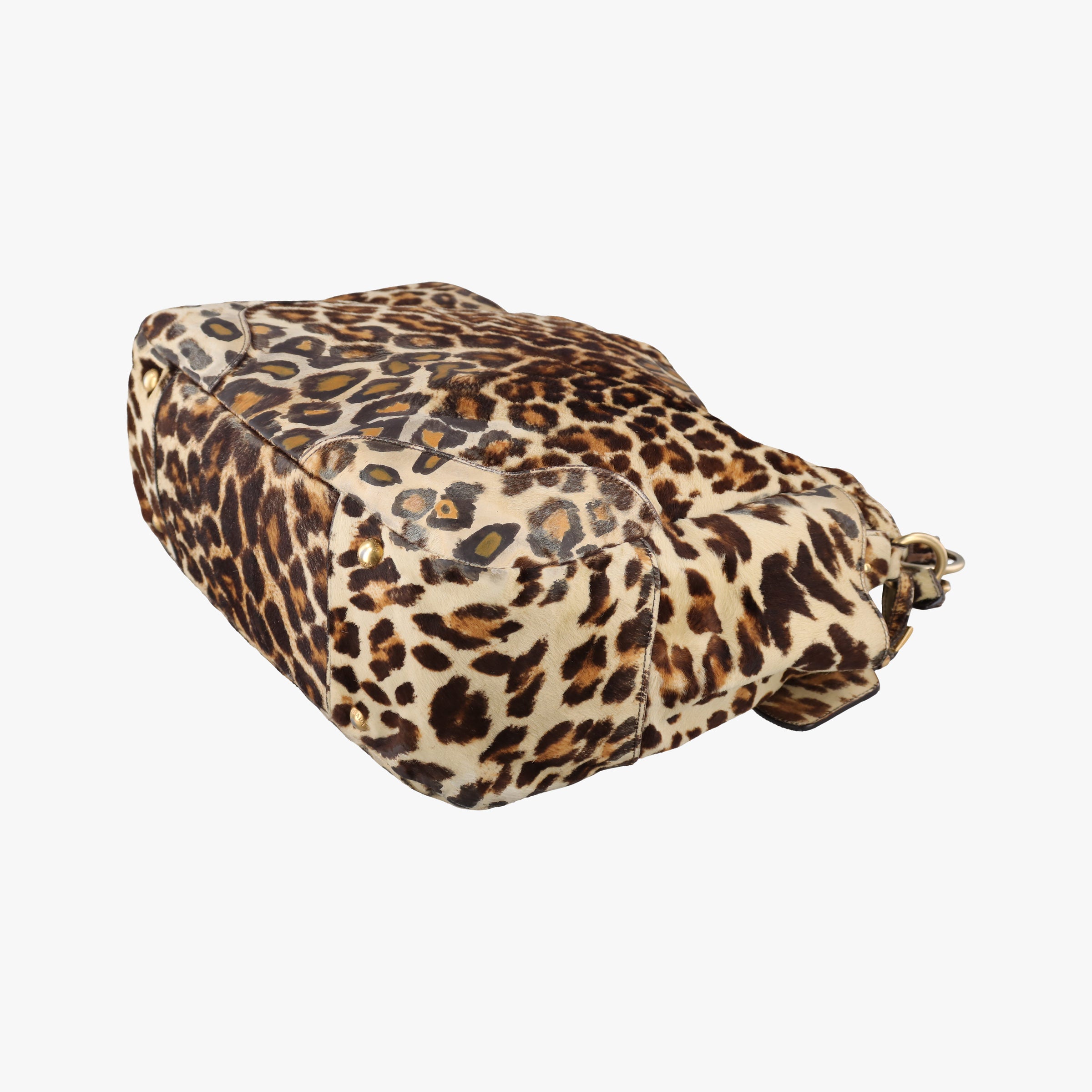 Pre-owned Prada Leopard print Multicolour ponyhair　  shoulderbag | stylenewstar