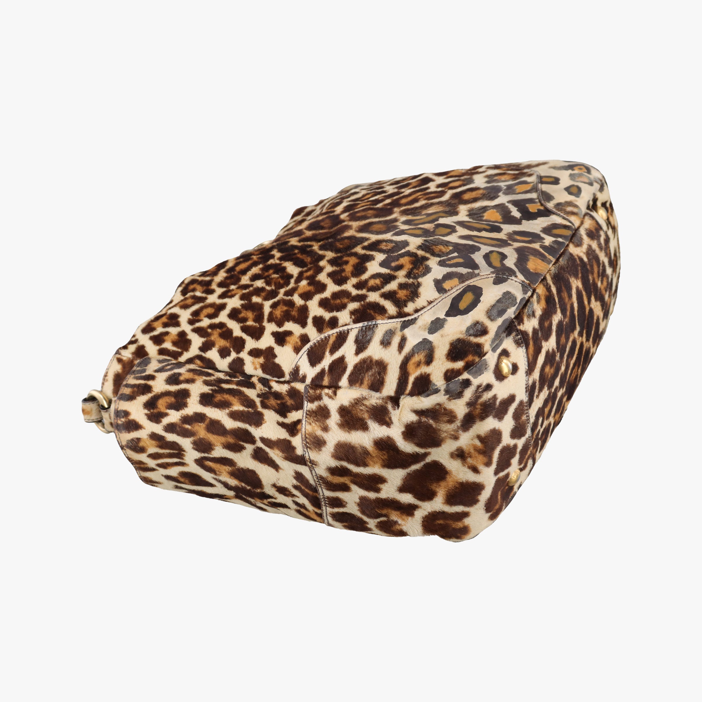 Pre-owned Prada Leopard print Multicolour ponyhair　  shoulderbag | stylenewstar