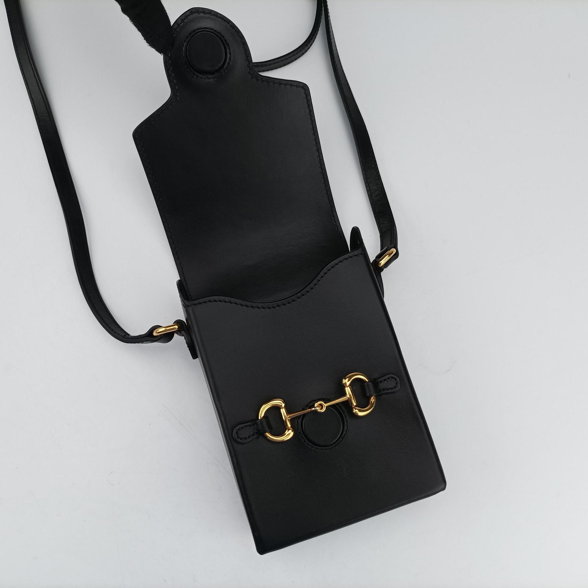Secondhand Gucci Horsebit 1955 Black Leather 625615 shoulderbag | stylenewstar