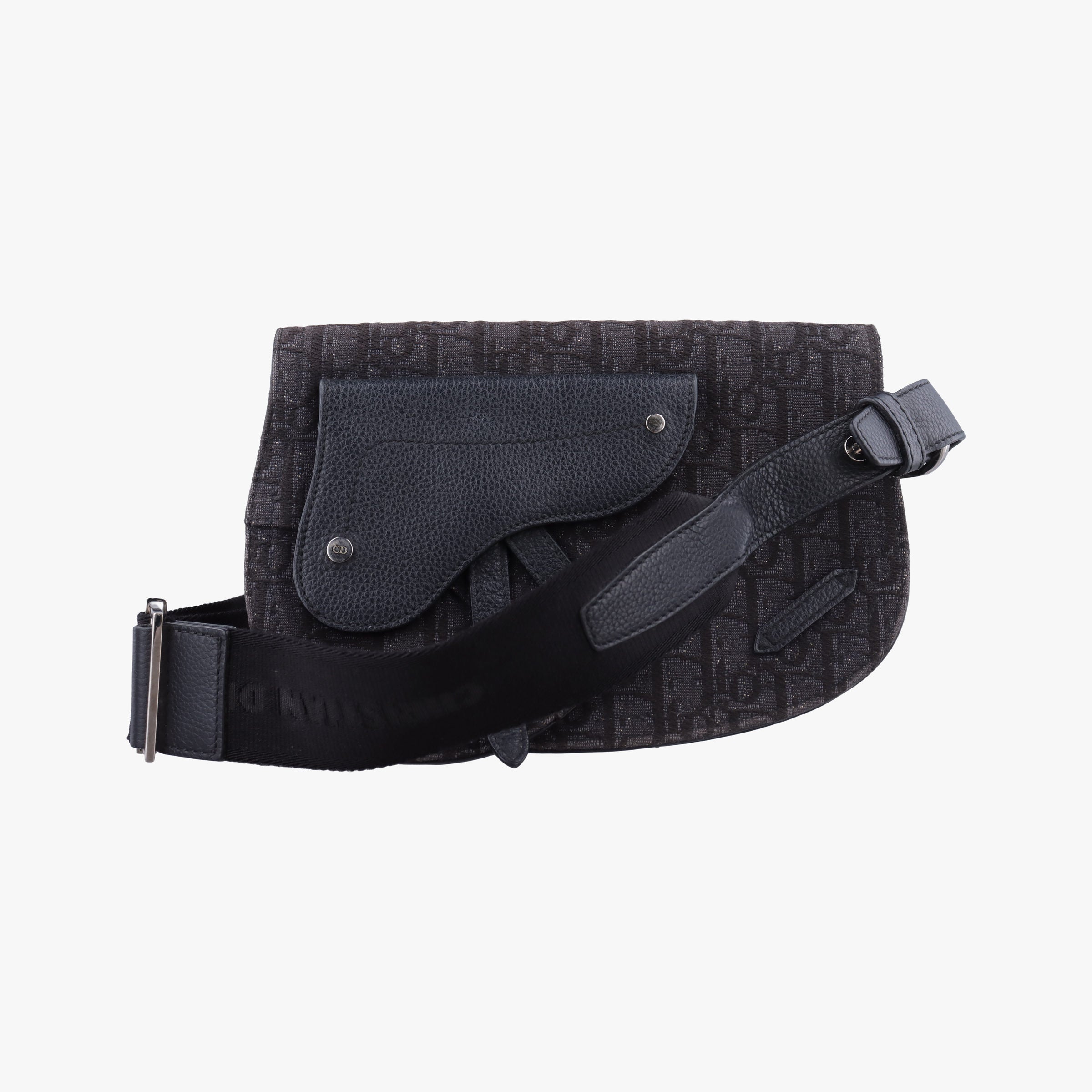 Secondhand Christian Dior Saddle Black Jacquard×Leather  bum bag/waist bag | stylenewstar