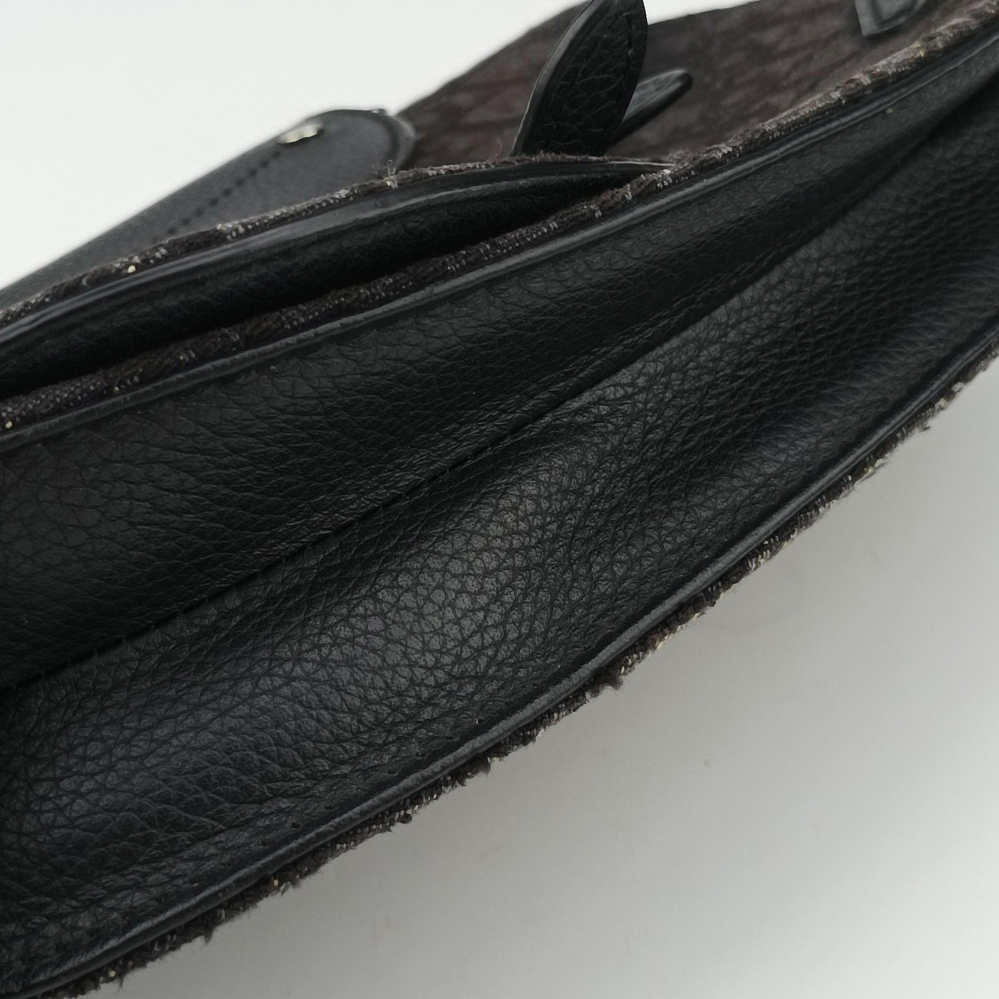 Secondhand Christian Dior Saddle Black Jacquard×Leather  bum bag/waist bag | stylenewstar