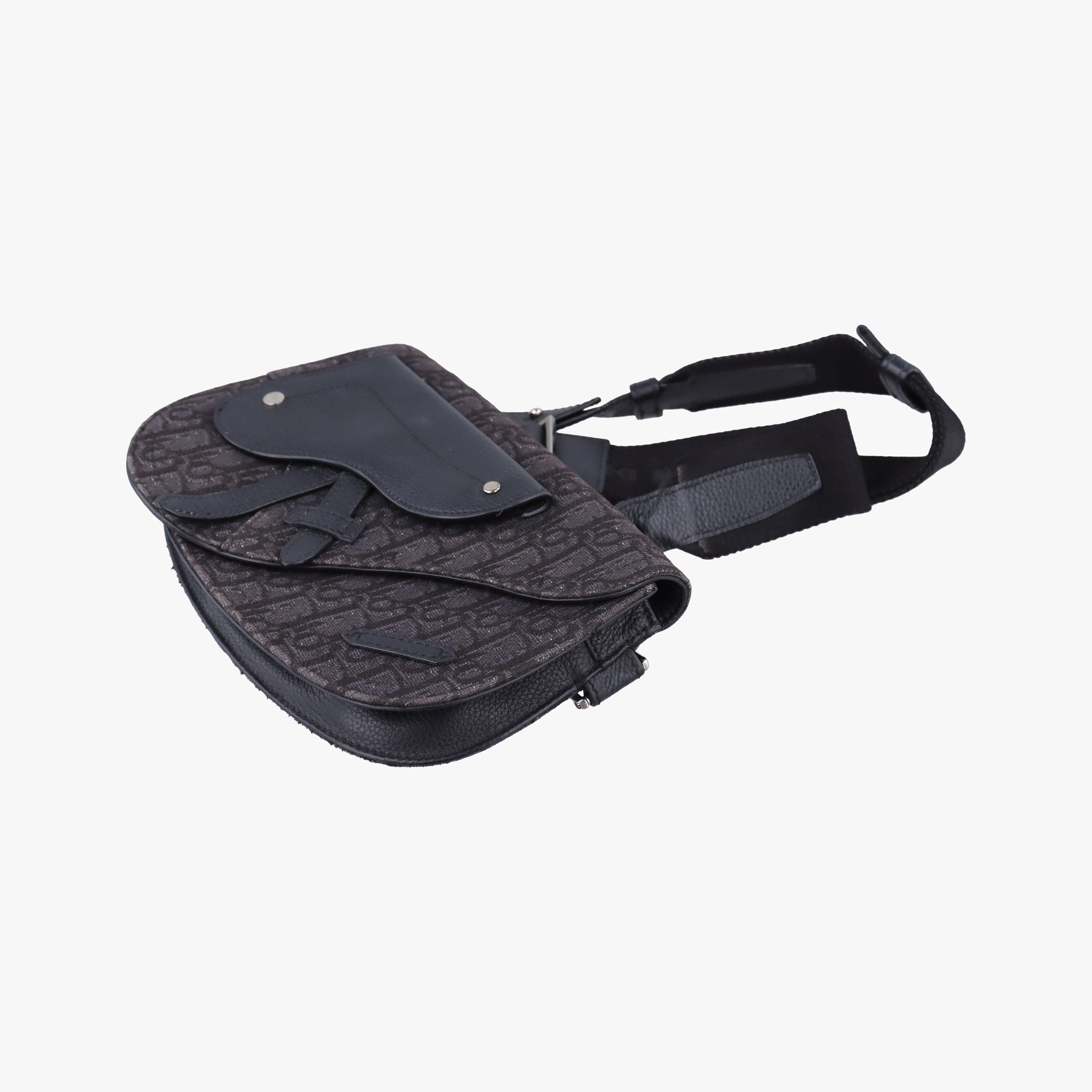 Secondhand Christian Dior Saddle Black Jacquard×Leather  bum bag/waist bag | stylenewstar