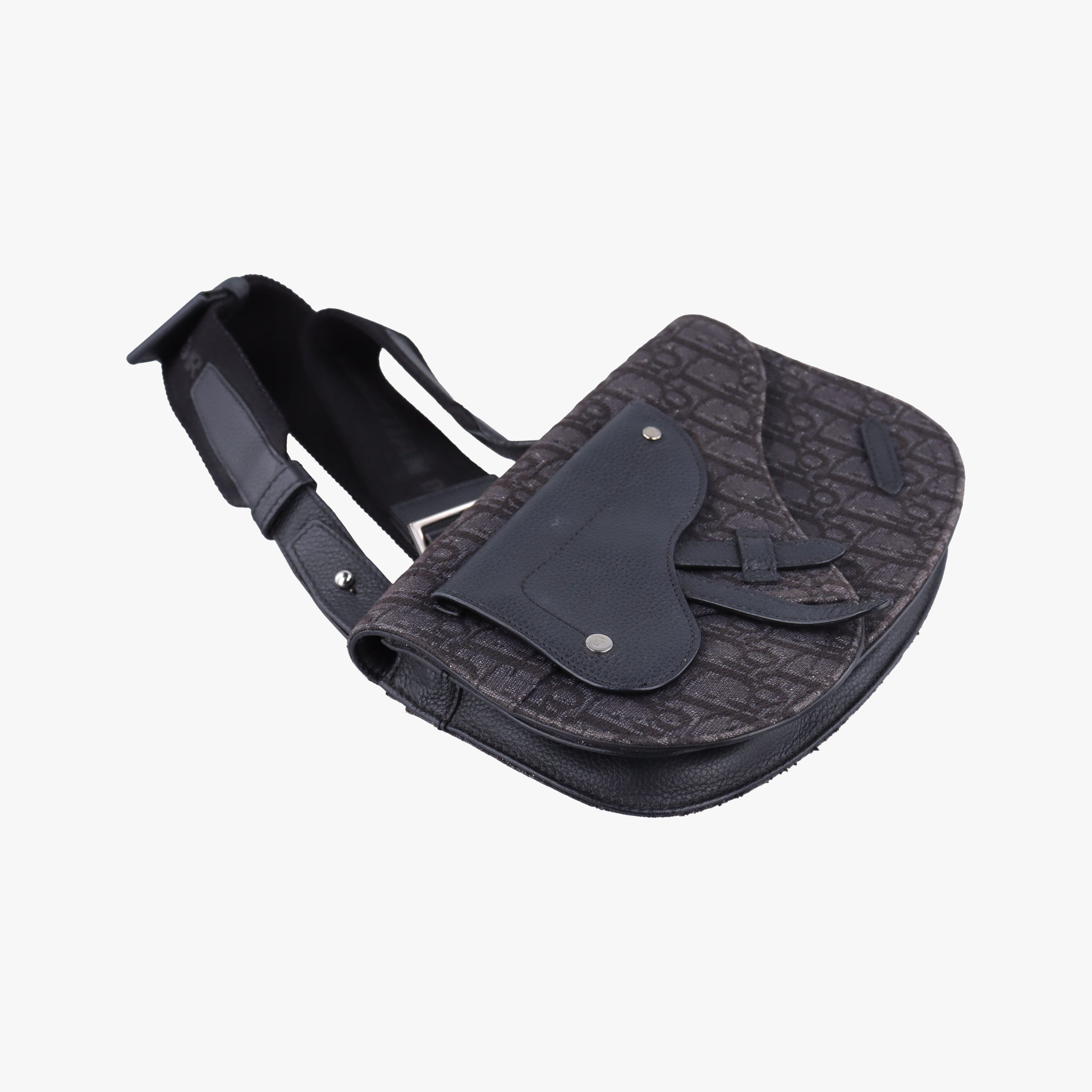 Secondhand Christian Dior Saddle Black Jacquard×Leather  bum bag/waist bag | stylenewstar
