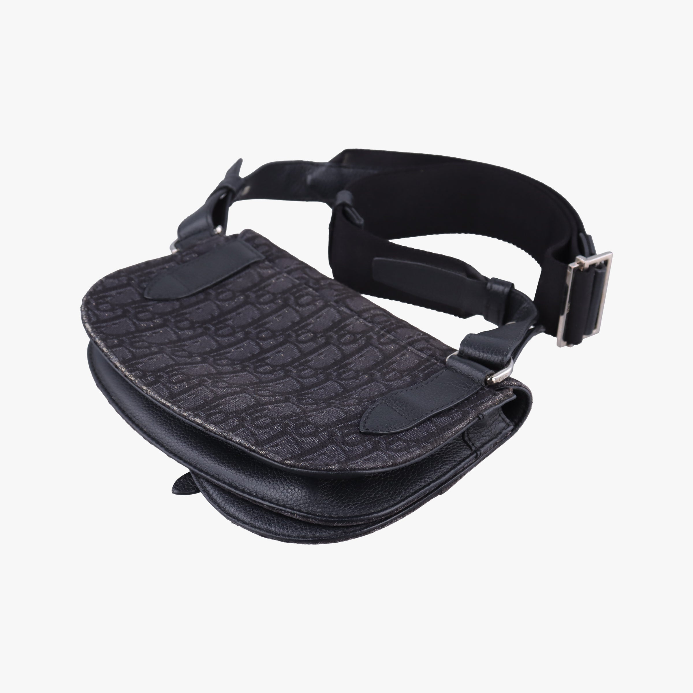 Secondhand Christian Dior Saddle Black Jacquard×Leather  bum bag/waist bag | stylenewstar